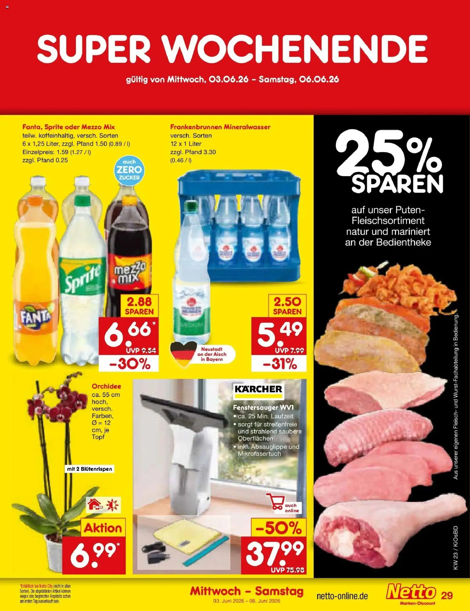 Netto Marken-Discount Prospekt Mistelbach – gültig ab 01.06.2026 | Seite: 43 | Produkte: Mezzo mix, Sprite, Orchidee, Mineralwasser
