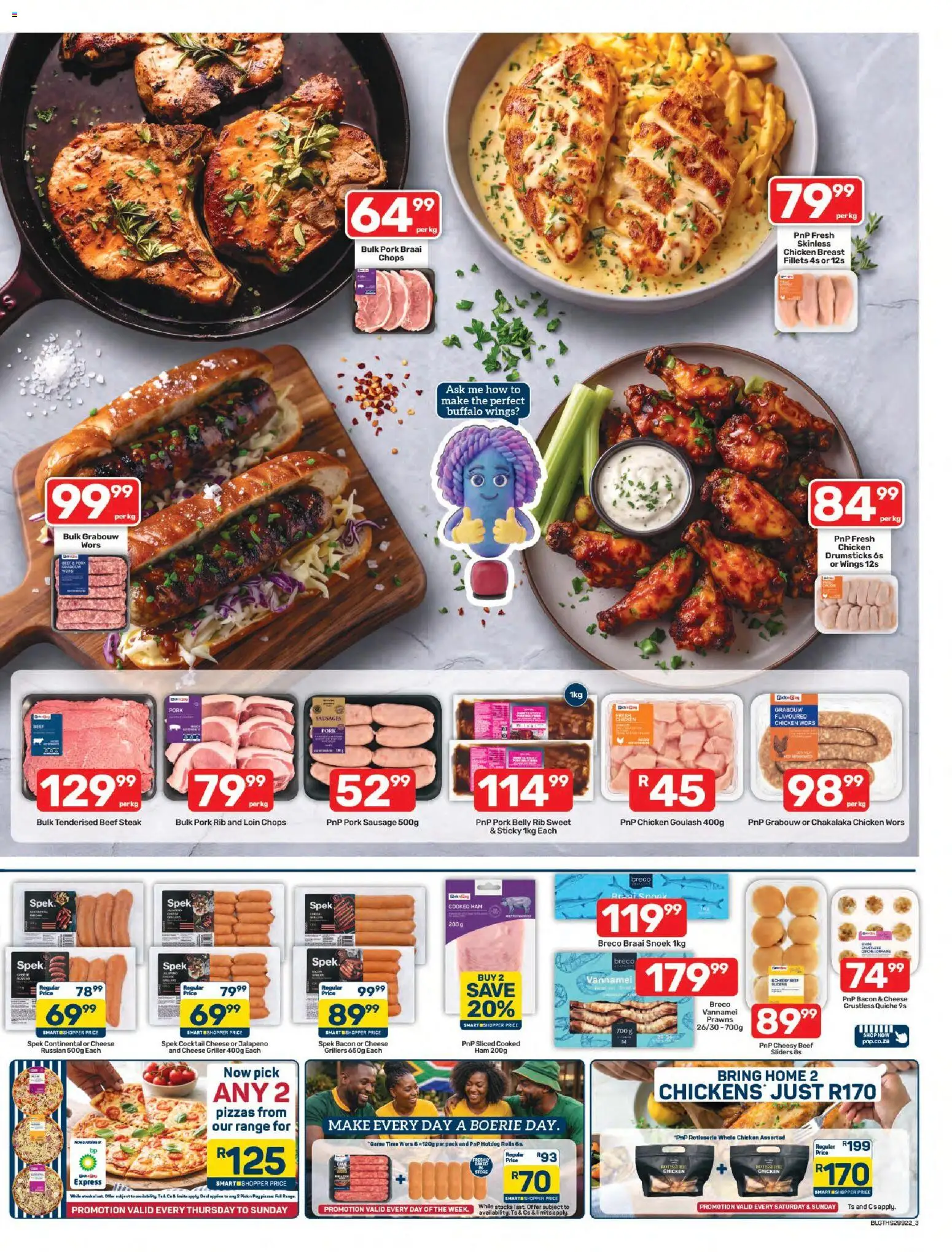 New Pick n Pay catalogue – valid from 26/10/2026 | Page: 3 | Products: Steak, Chicken drumsticks, Chicken, Sausage