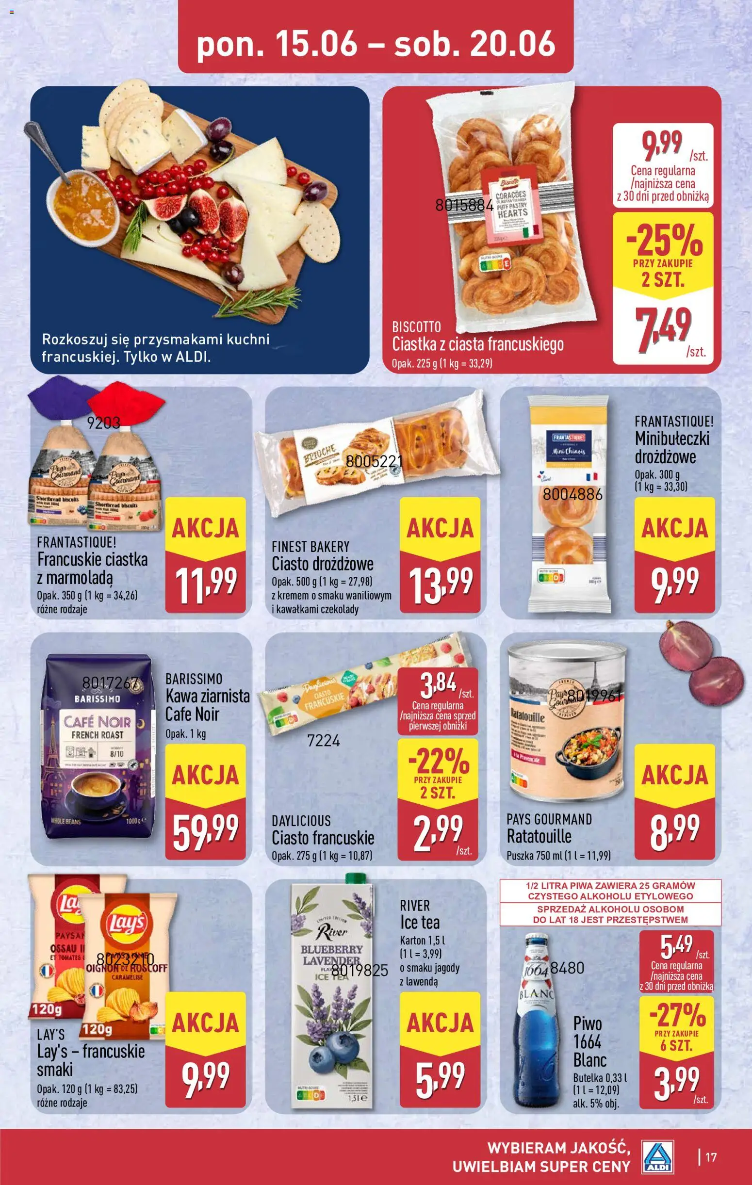 Aldi Polsko leták od 15.06.2026 | Strana: 17 | Produkty: Finest, Lay's, Ice tea