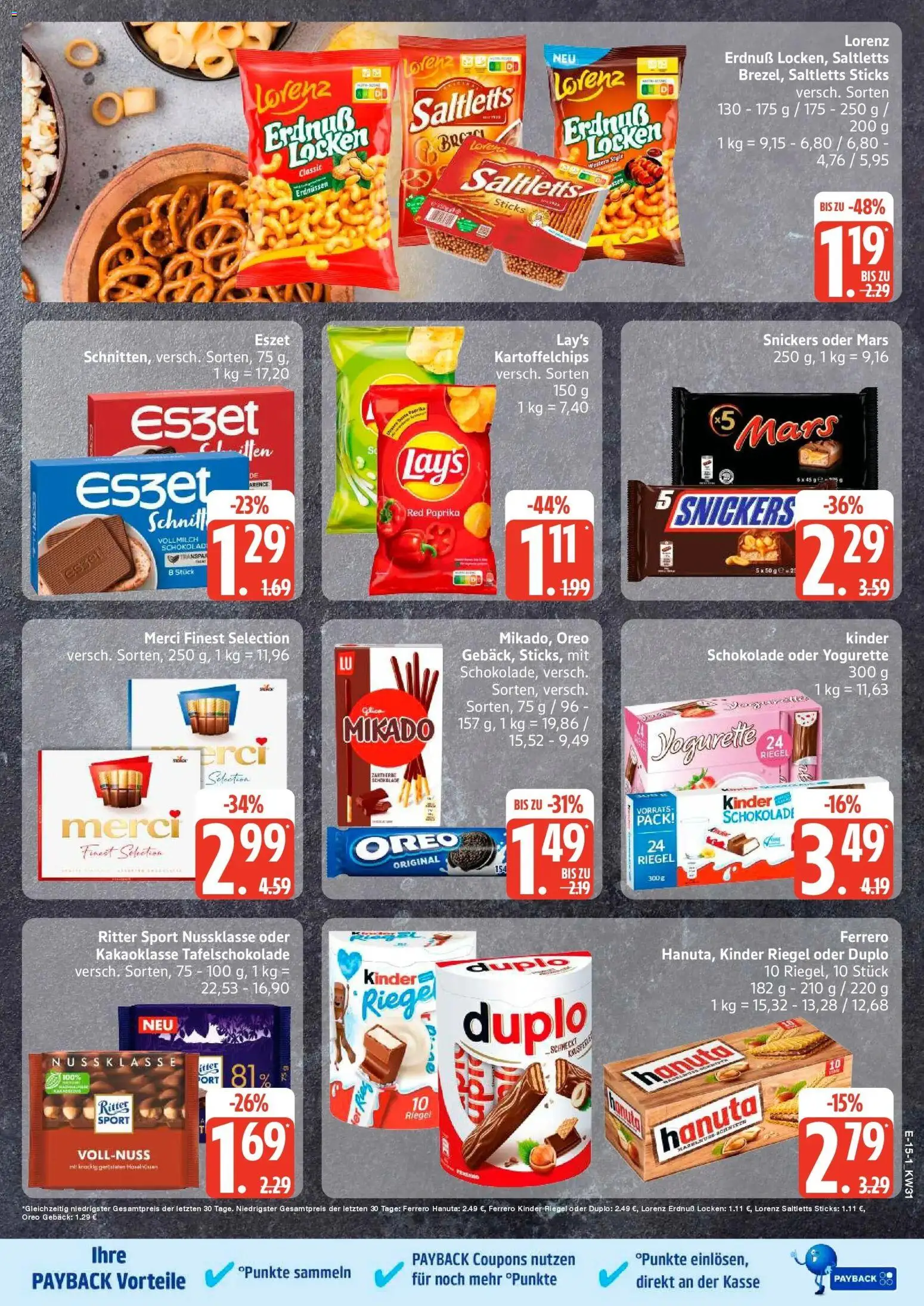 Edeka Prospekt Schwarzenbek – gültig ab 27.07.2026 | Seite: 17 | Produkte: Kinder schokolade, Merci, Schokolade, Snickers
