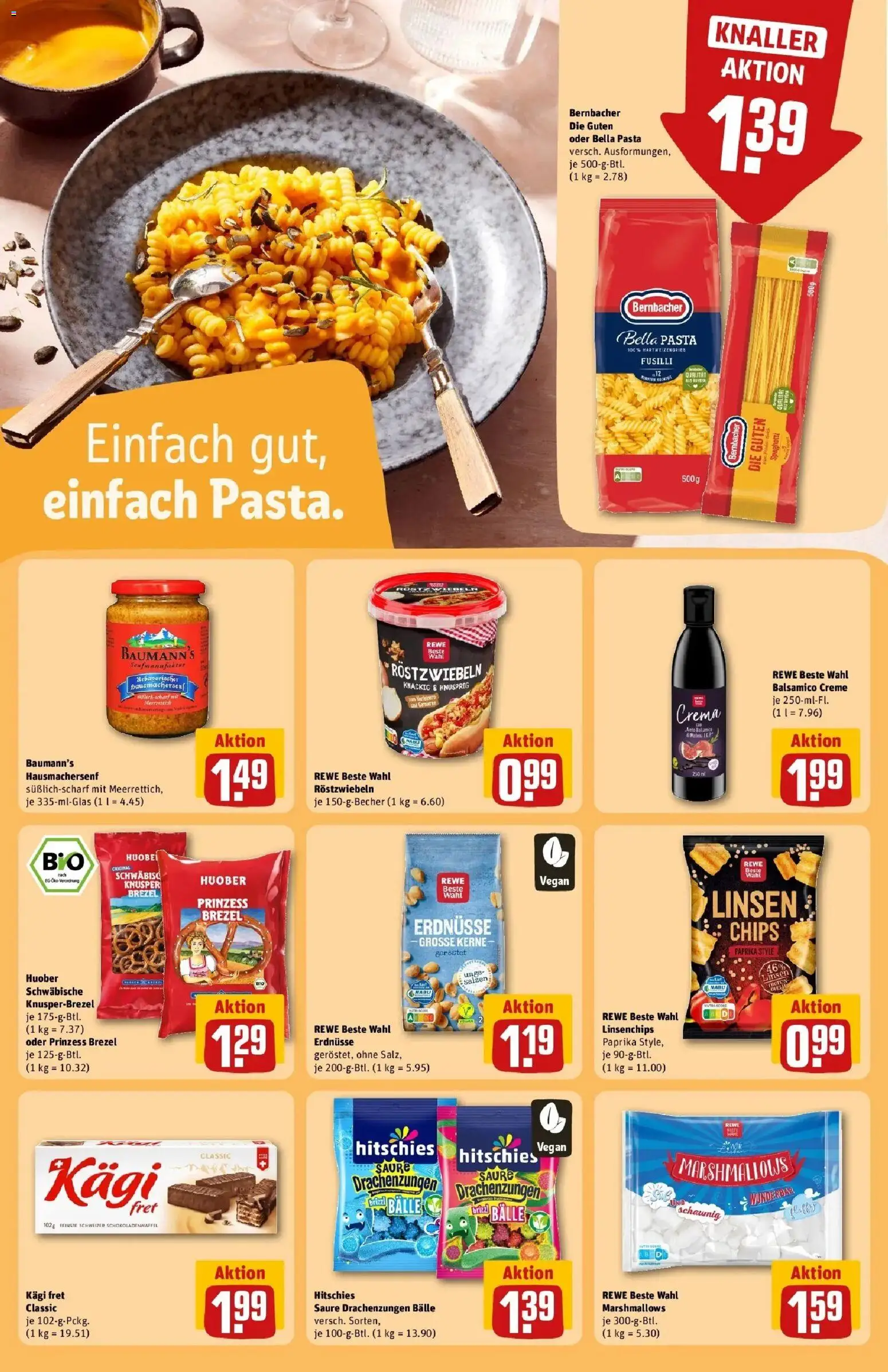 REWE Prospekt ab 04.05.2026 zum Blättern » Angebote | Seite: 25 | Produkte: Erdnüsse, Balsamico, Pasta, Chips