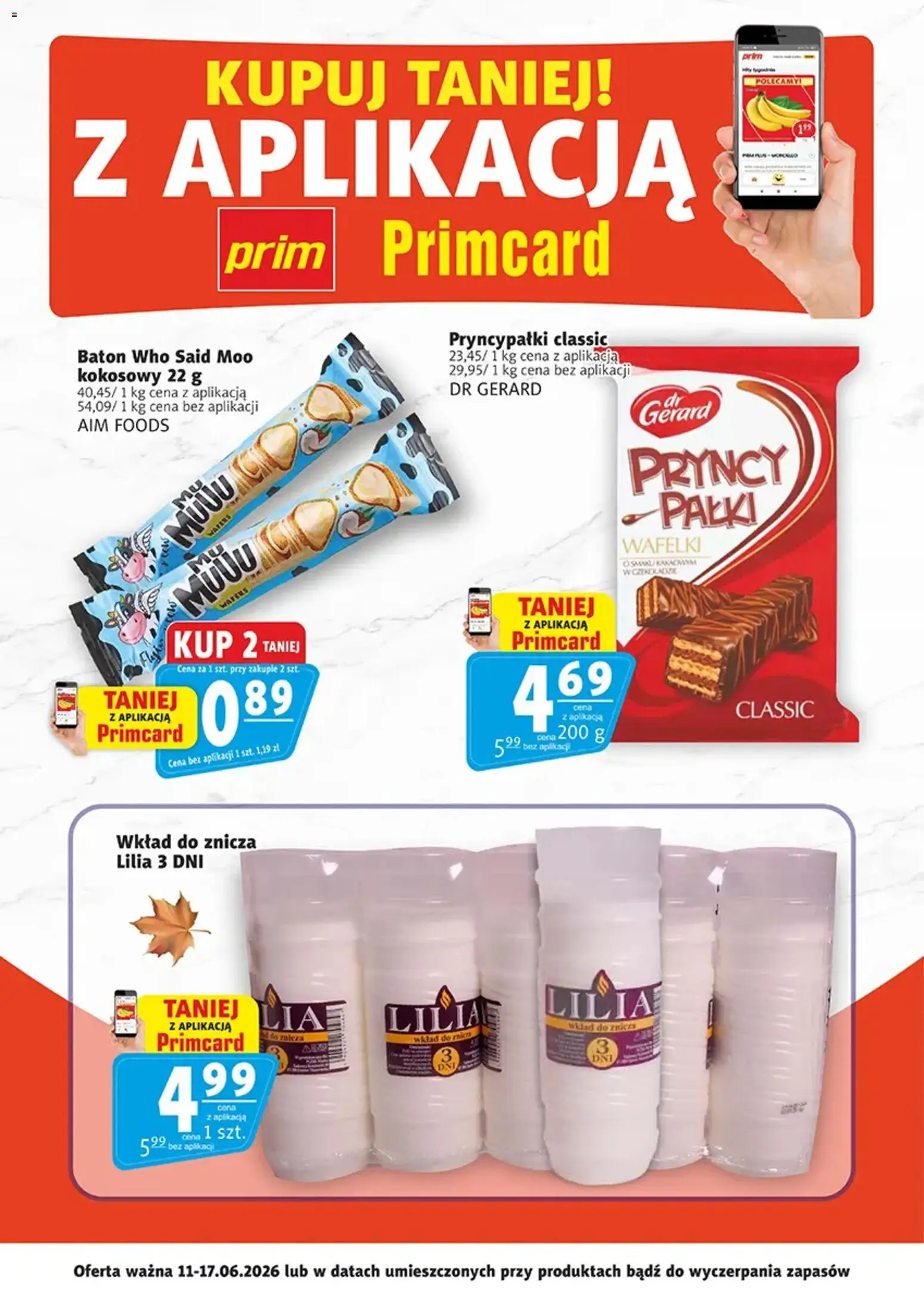 Prim Market promocje - Primcard od 11.06.2026 | Strona: 1 | Produkty: Baton, Wafelki