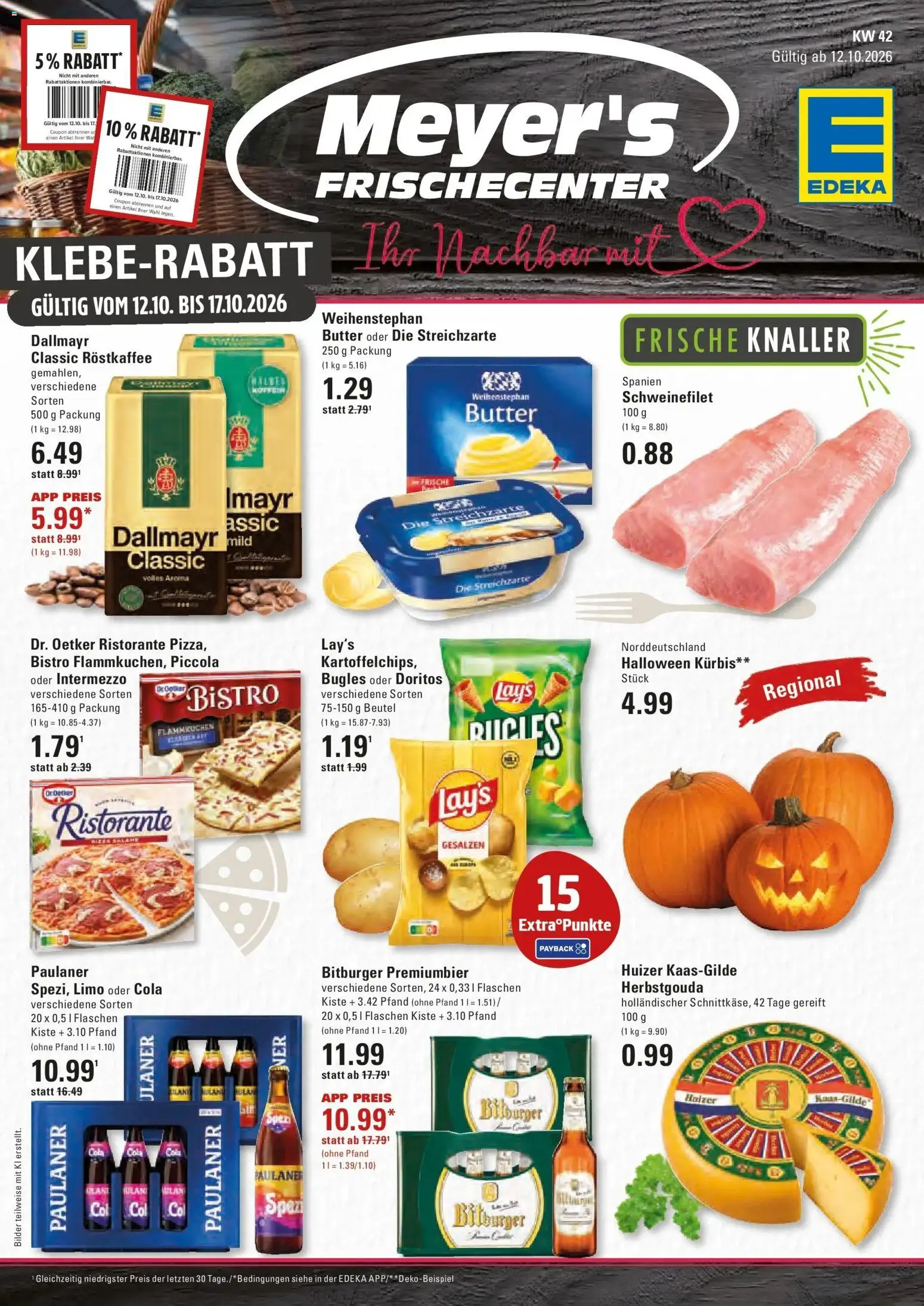 Edeka Prospekt Hamburg (ab 12.10.2026) » Angebote Online | Seite: 1 | Produkte: Bitburger, Cola, Dallmayr, Kürbis