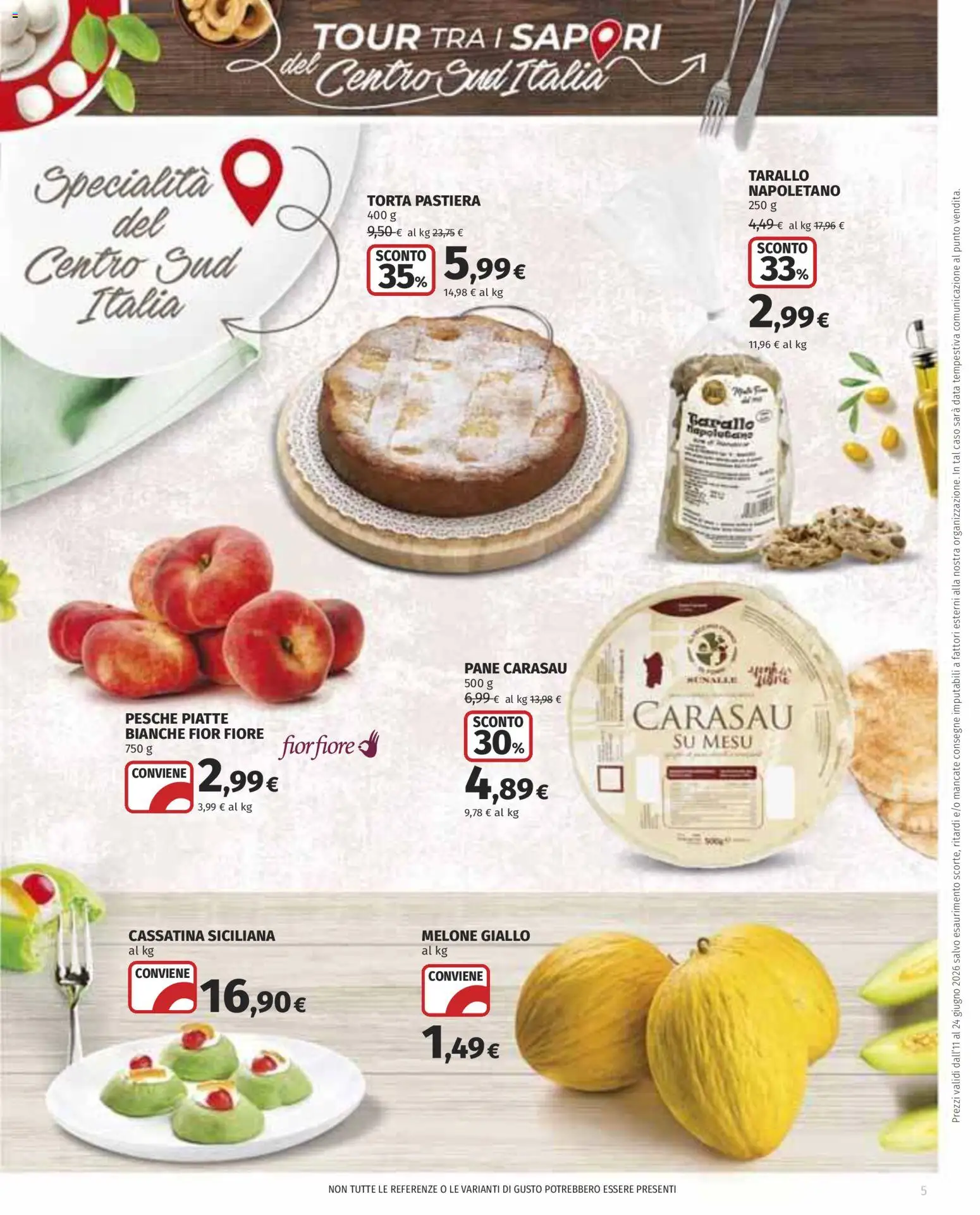 Volantino COOP del 11.06.2026 | Pagina: 5 | Prodotti: Pane, Melone, Data, Torta