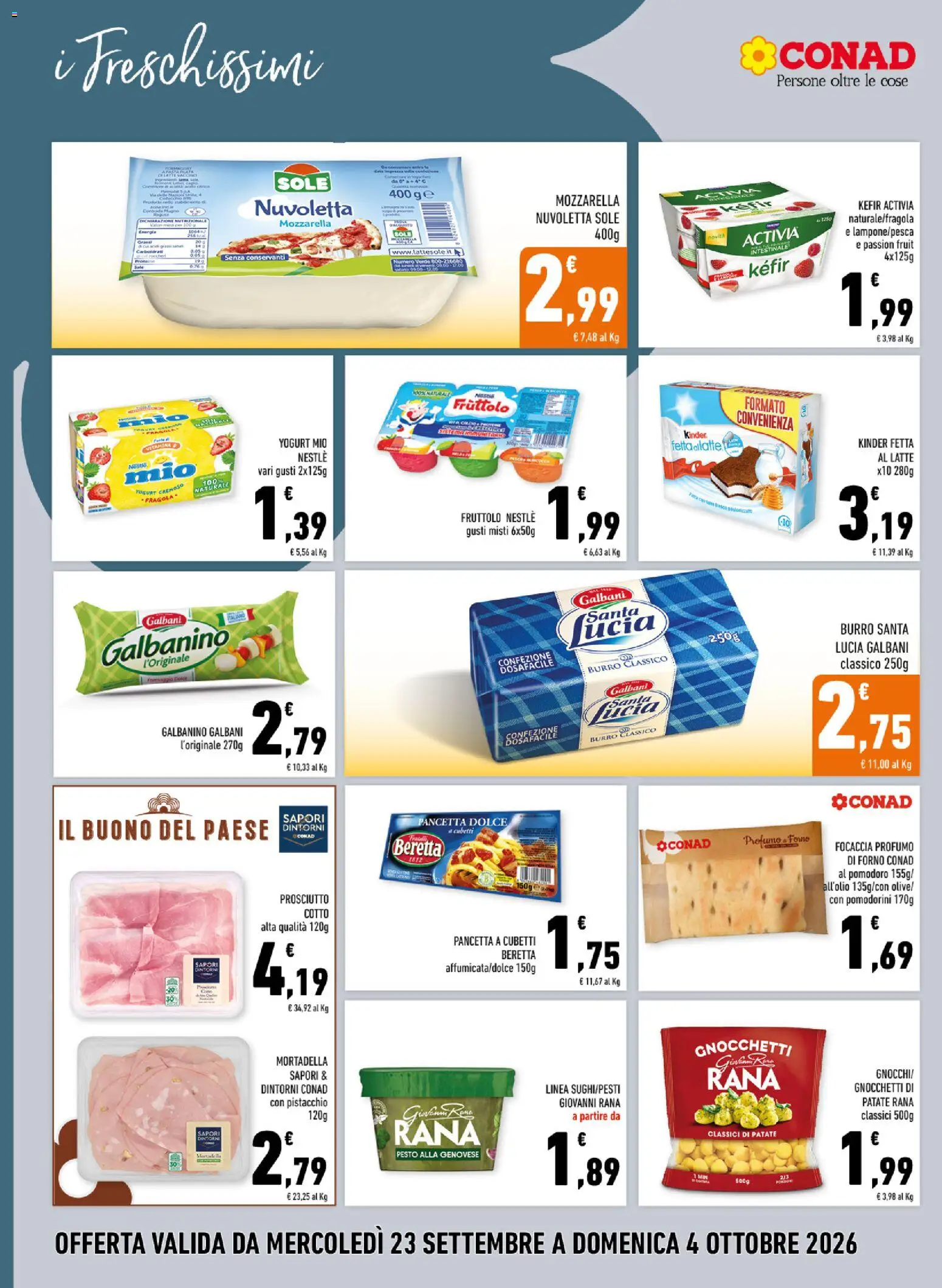 Volantino Conad del 23/09/2026 | Pagina: 8 | Prodotti: Pomodorini, Pesto, Mortadella, Forno