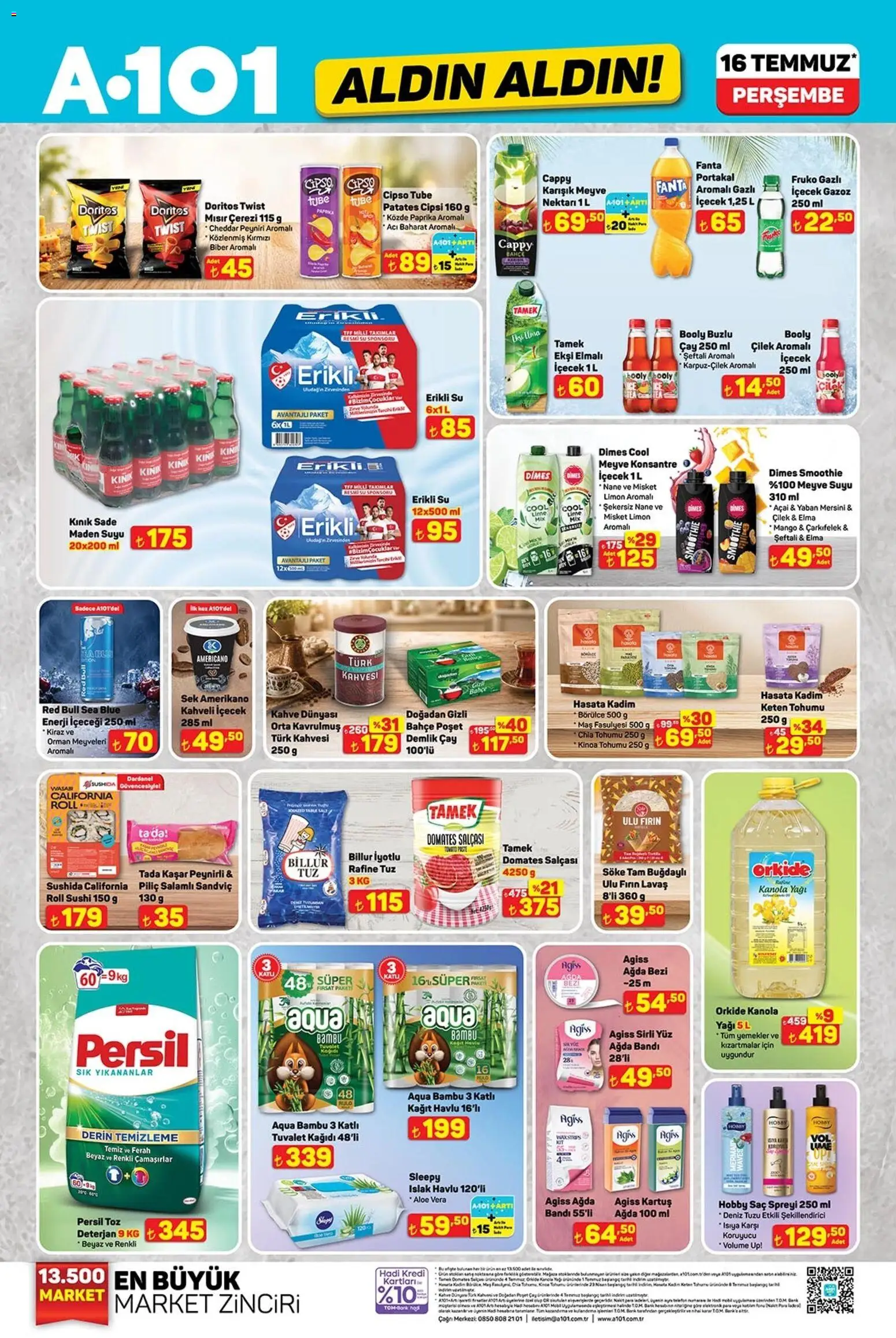 A101 - Katalog Aldın Aldın - 16 Temmuz 2026 tarihinden itibaren geçerlidir | Sayfa: 2 | Ürünler: Domates, Tuz, Enerji içeceği, Fanta