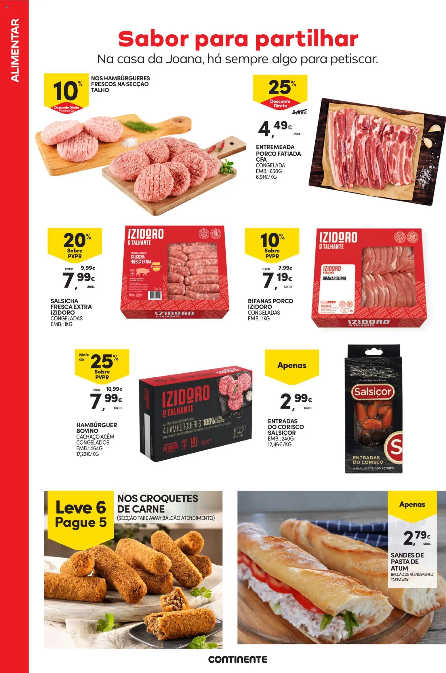 Continente  Açores: Verão │ válido de 26.05.2026 | Página: 20 | Produtos: Atum, Hambúrguer, Salsicha, Carne