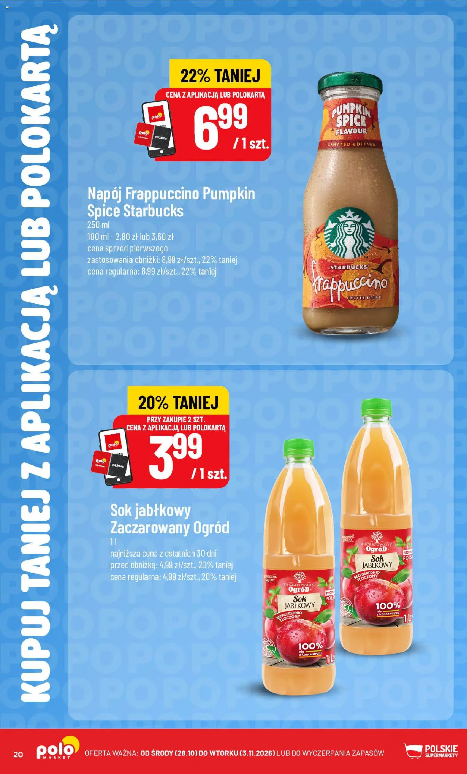 POLOmarket gazetka - Kupuj taniej od 28.10.2026 | Strona: 20 | Produkty: Sok jabłkowy, Sok