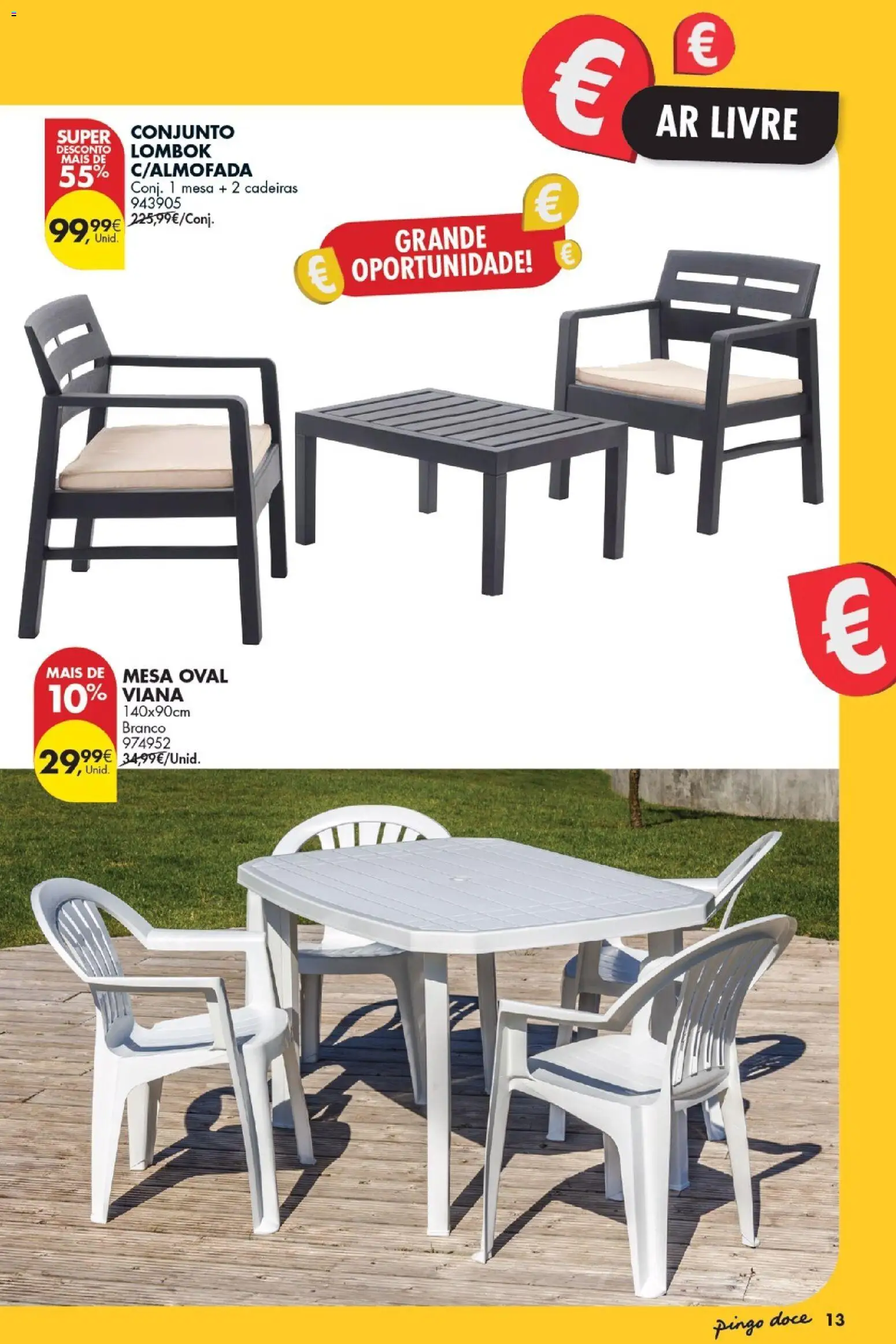 Pingo Doce Bazar Grandes Oportunidades │ válido de 21/07/2026 | Página: 13 | Produtos: Cadeiras, Mesa