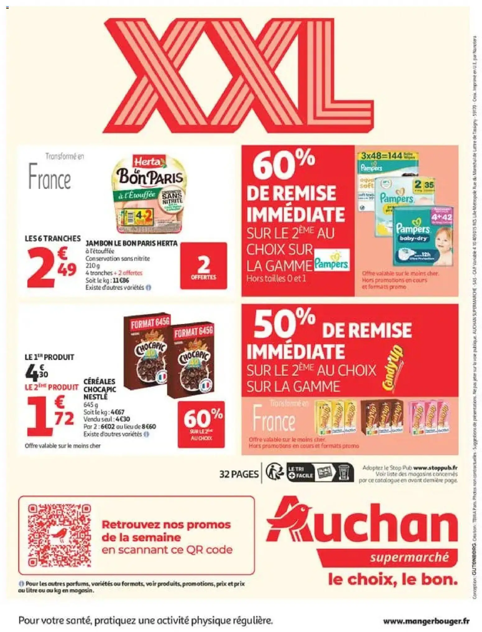 {H1} | Page: 32 | Produits: Chocapic, Pampers, Jambon, Céréales