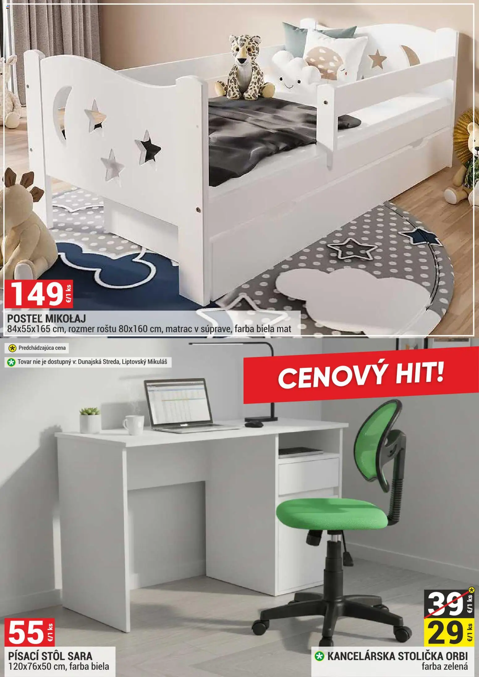 Nové Merkury Market akcie – leták je platný od 01.08.2026 | Strana: 4 | Produkty: Matrac, Kancelárska stolička, Posteľ, Stôl