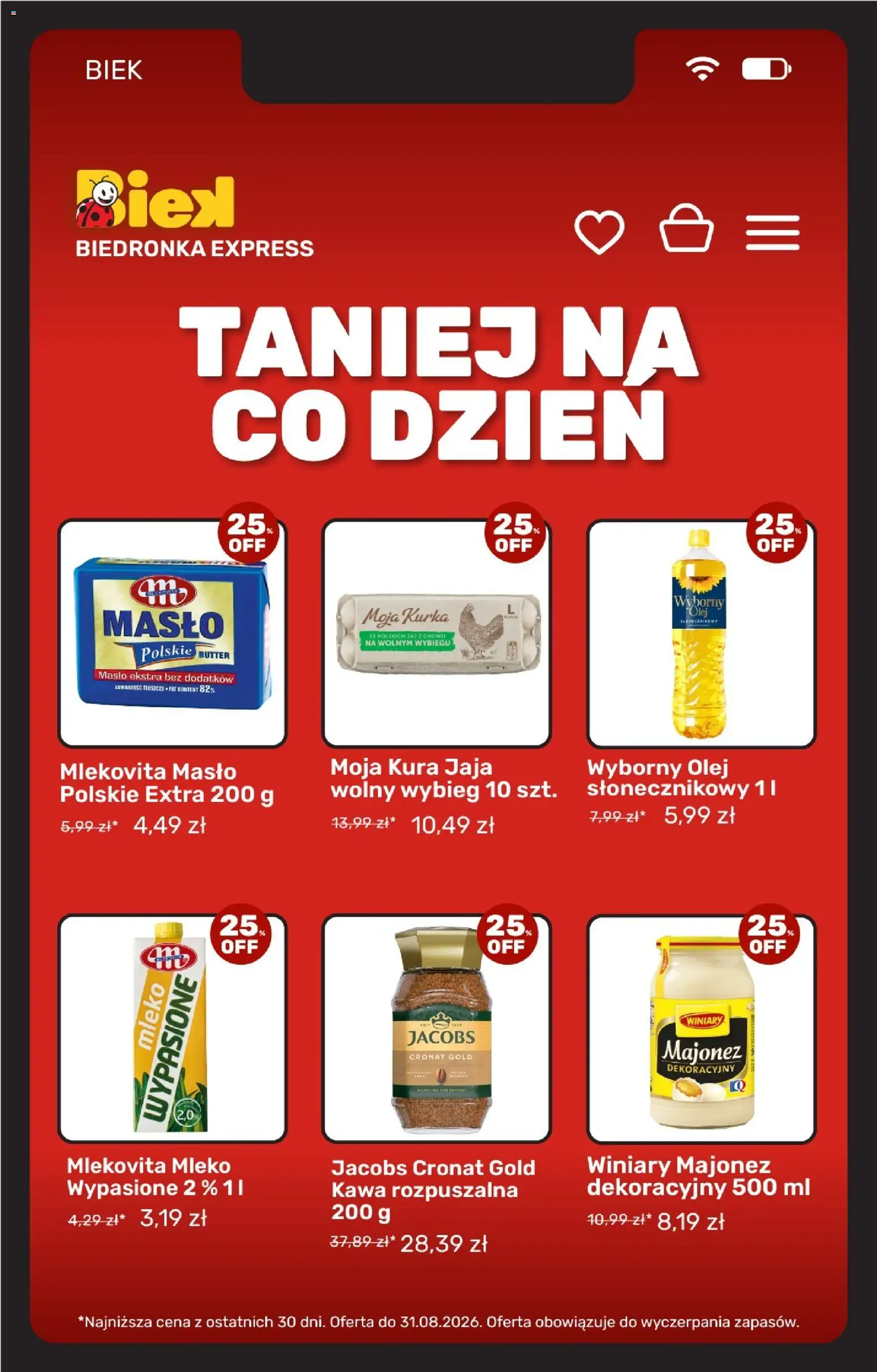 Biedronka Polsko leták - Biek oferta od 28.08.2026 | Strana: 5 | Produkty: Mléko, Máslo, Olej, Jacobs