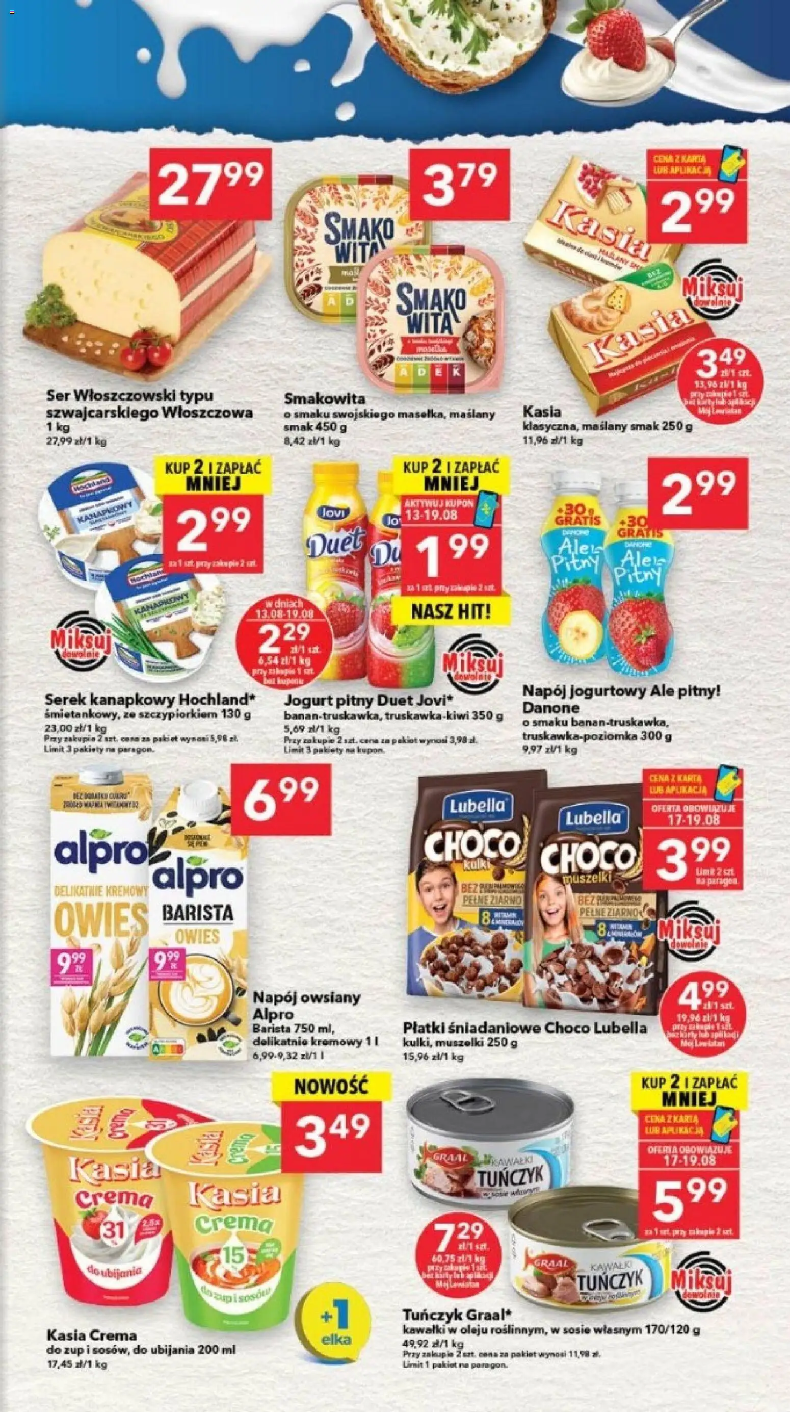 Lewiatan gazetka - Szczecin od 13.08.2026 | Strona: 3 | Produkty: Karta, Alpro, Jogurt pitny, Ser