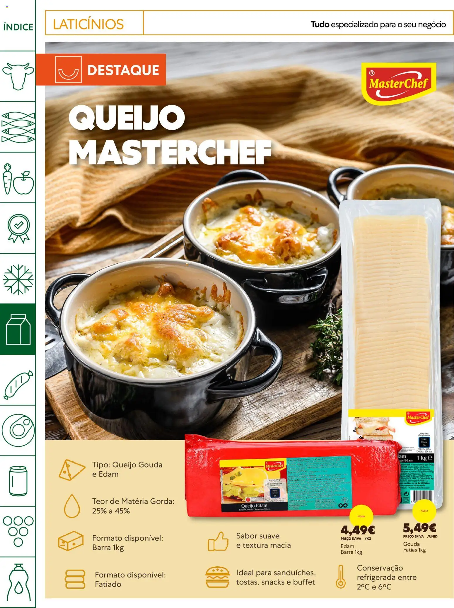 Recheio Horeca Madeira │ válido de 08/09/2026 | Página: 16 | Produtos: Queijo Gouda, Laticínios, Snacks, Queijo