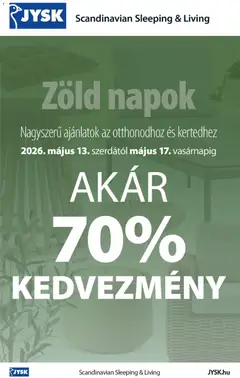 JYSK akciós újság - amely érvényes a következő dátumtól: 13.05.2026