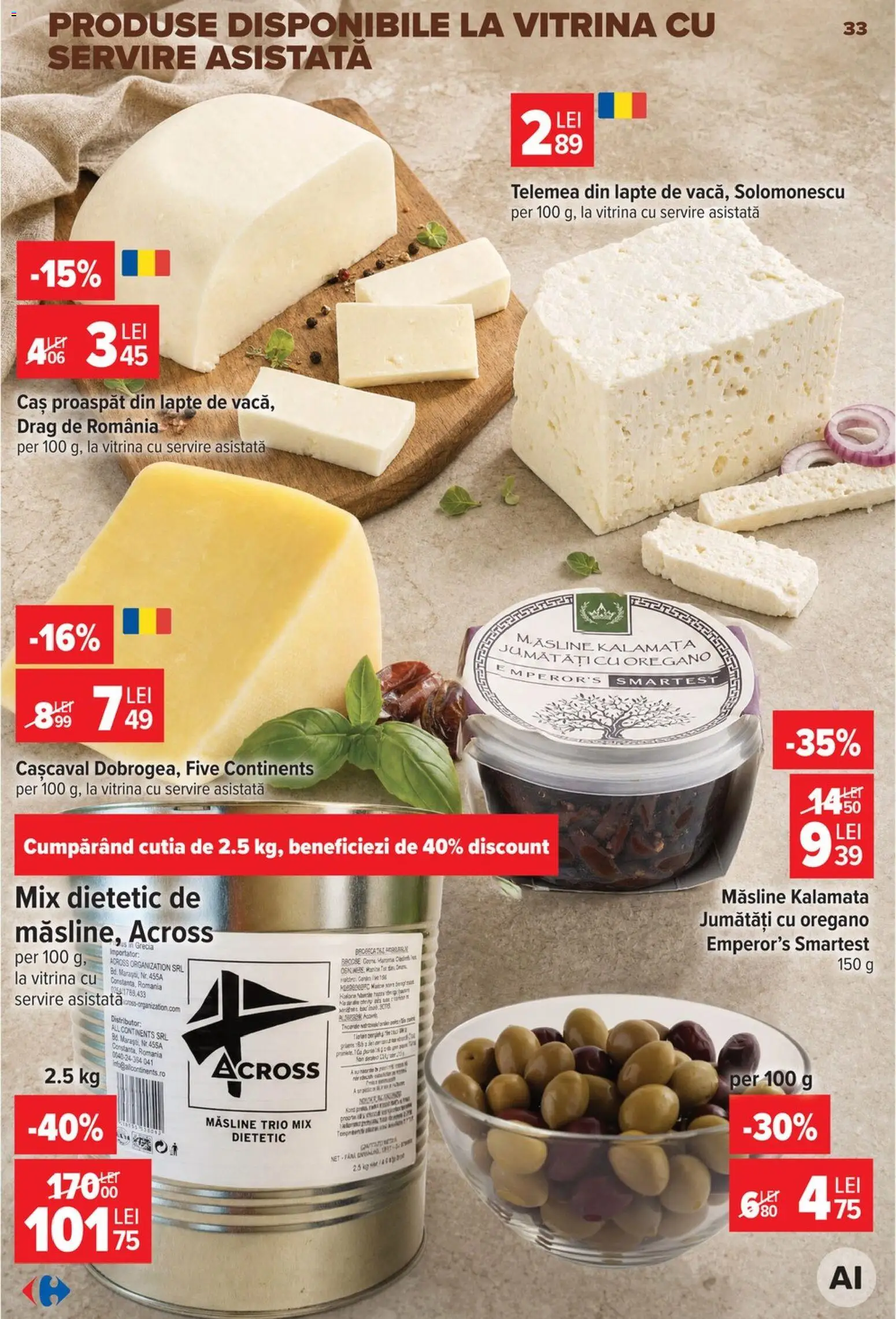 Noul catalog Carrefour – valabil de la 12.08.2026 | Pagină: 34 | Produse: Vitrină, Cașcaval, Măsline, Lapte