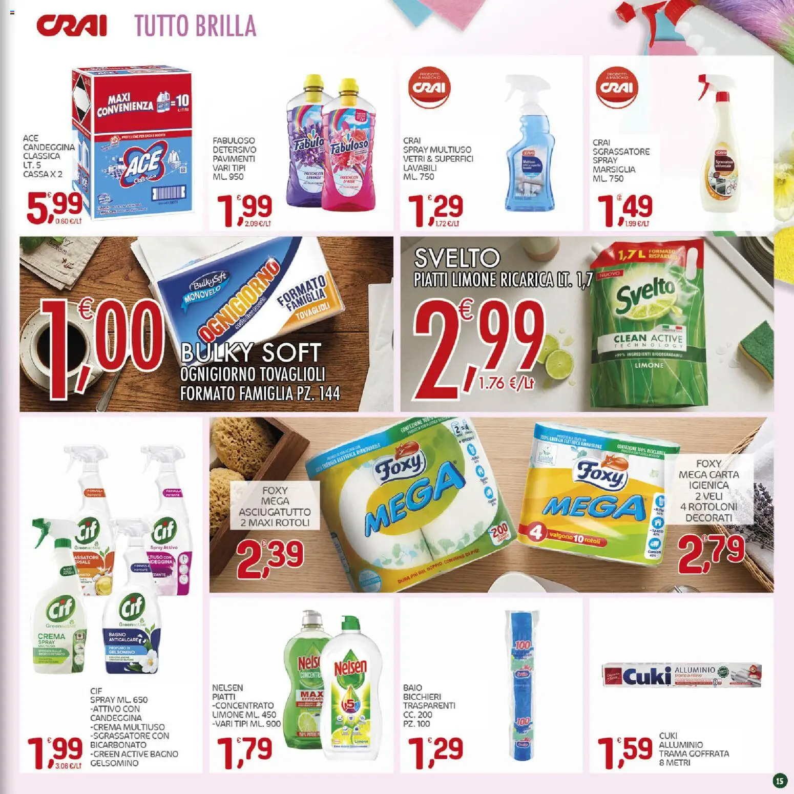 Volantino CRAI del 03/09/2026 | Pagina: 15 | Prodotti: Crema, Anticalcare, Limone, Bagno