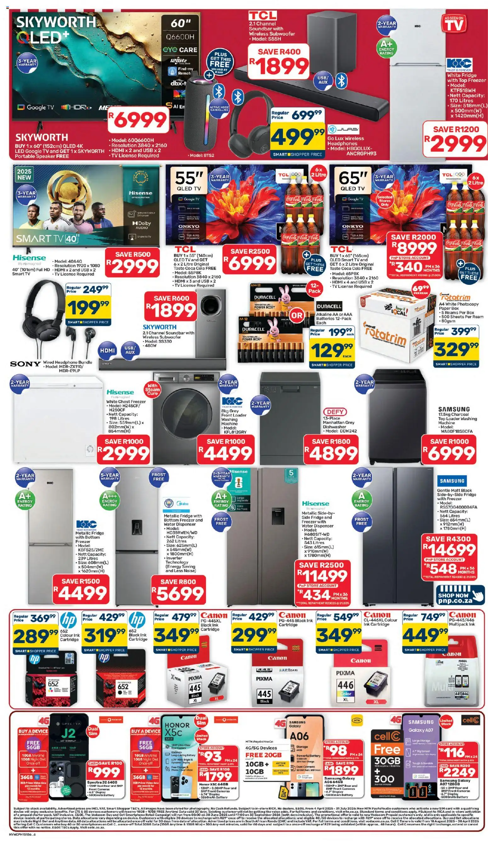 New Pick n Pay catalogue – valid from 24/07/2026 | Page: 6 | Products: Smartphone, Freezer, Chest freezer, Stock
