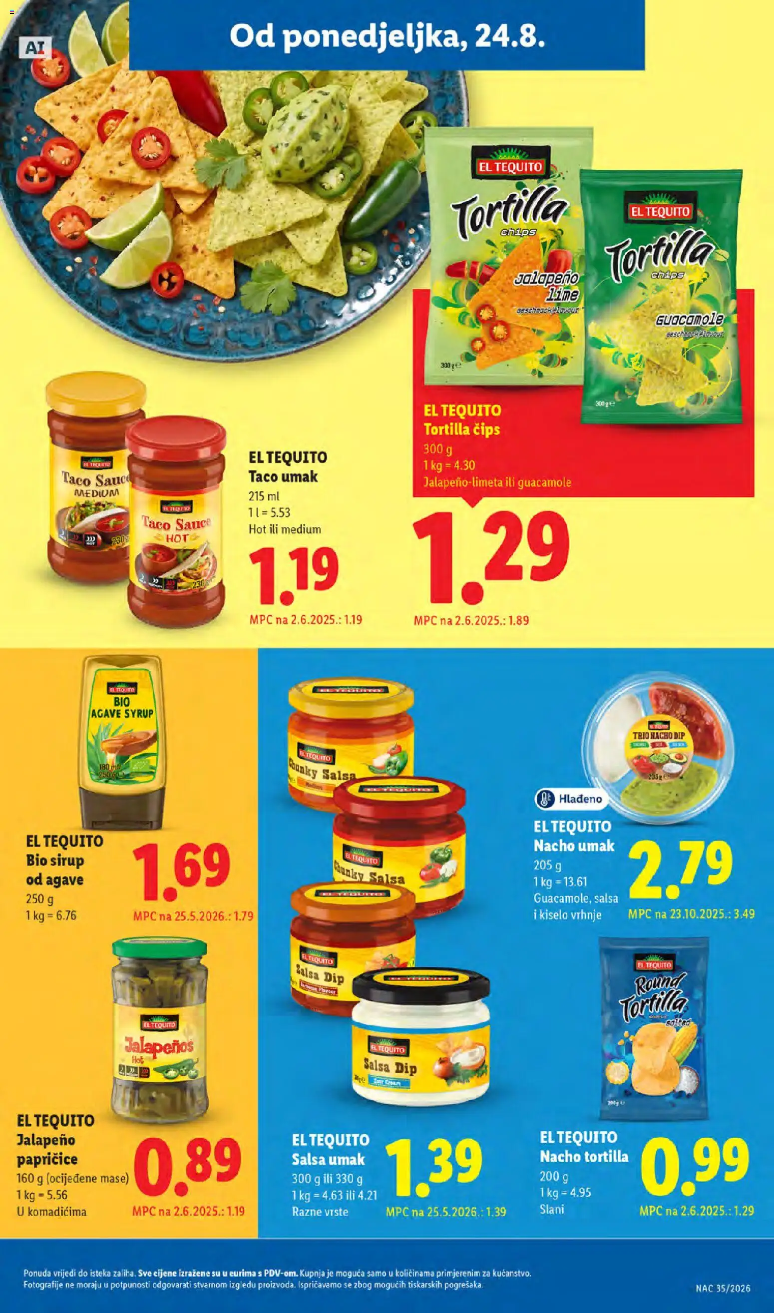 Lidl katalog | vrijedi od 24.08.2026 | Stranica: 11 | Proizvodi: Salsa, Kiselo vrhnje, Čips, Umak