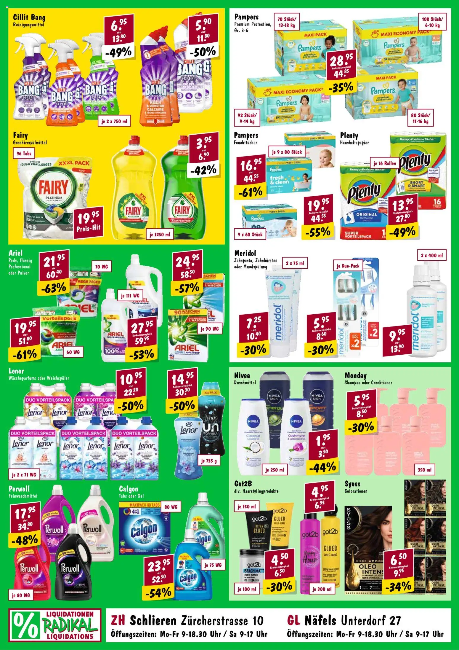 Radikal aktionen – gültig ab 21.10.2026 | Seite: 2 | Produkte: Reinigungsmittel, Geschirrspülmittel, Uhr, Pampers