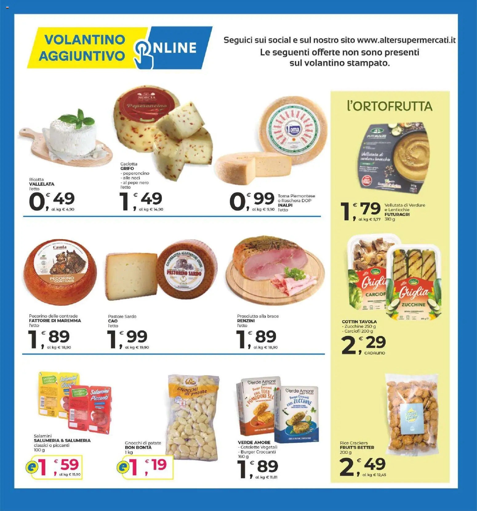 Volantino Alter Discount del 29/10/2026 | Pagina: 13 | Prodotti: Patate, Prosciutto, Tofu, Gnocchi