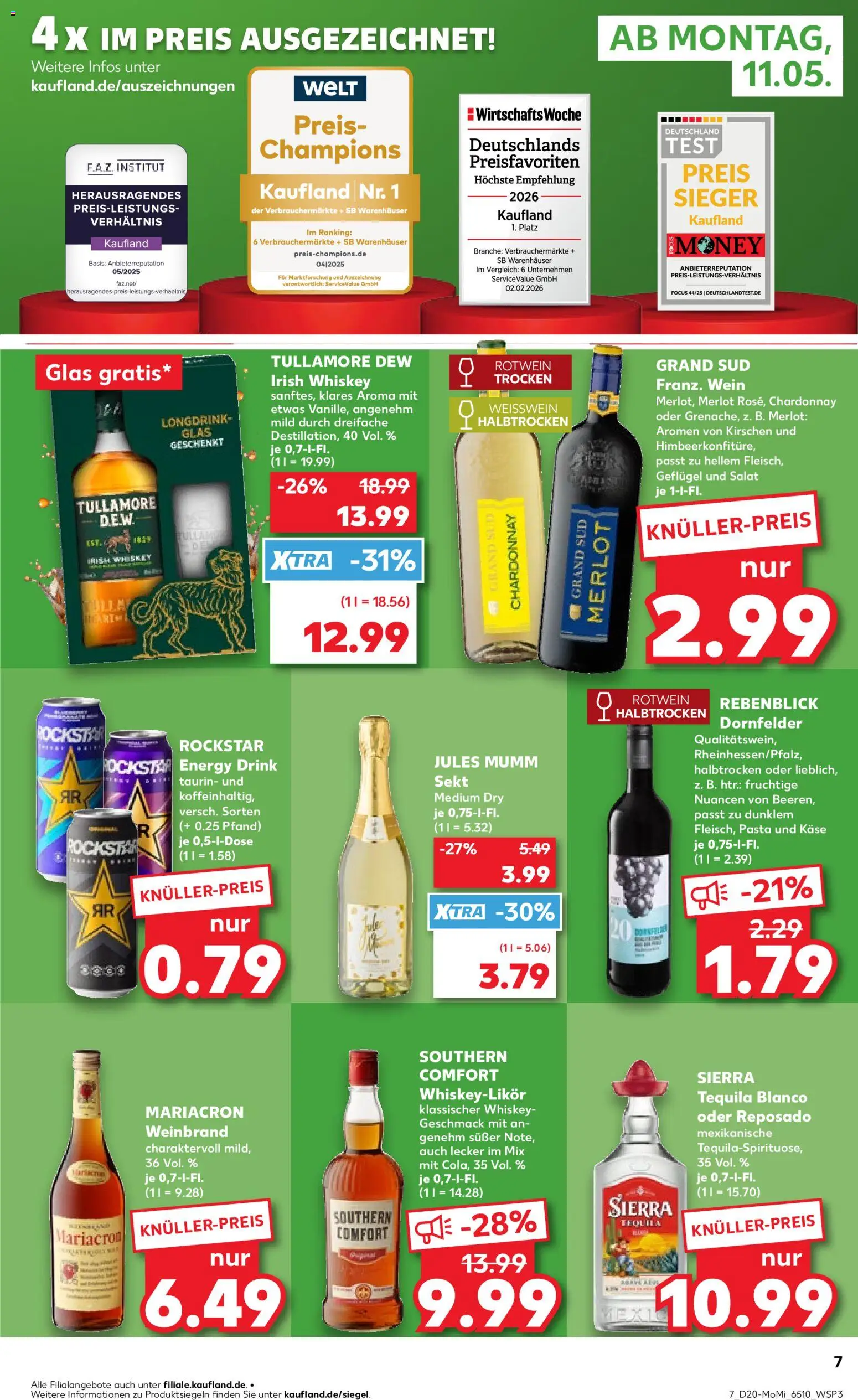Kaufland Prospekt Köln	 – gültig ab 11.05.2026 | Seite: 7 | Produkte: Sekt, Jules mumm, Grand sud, Pasta