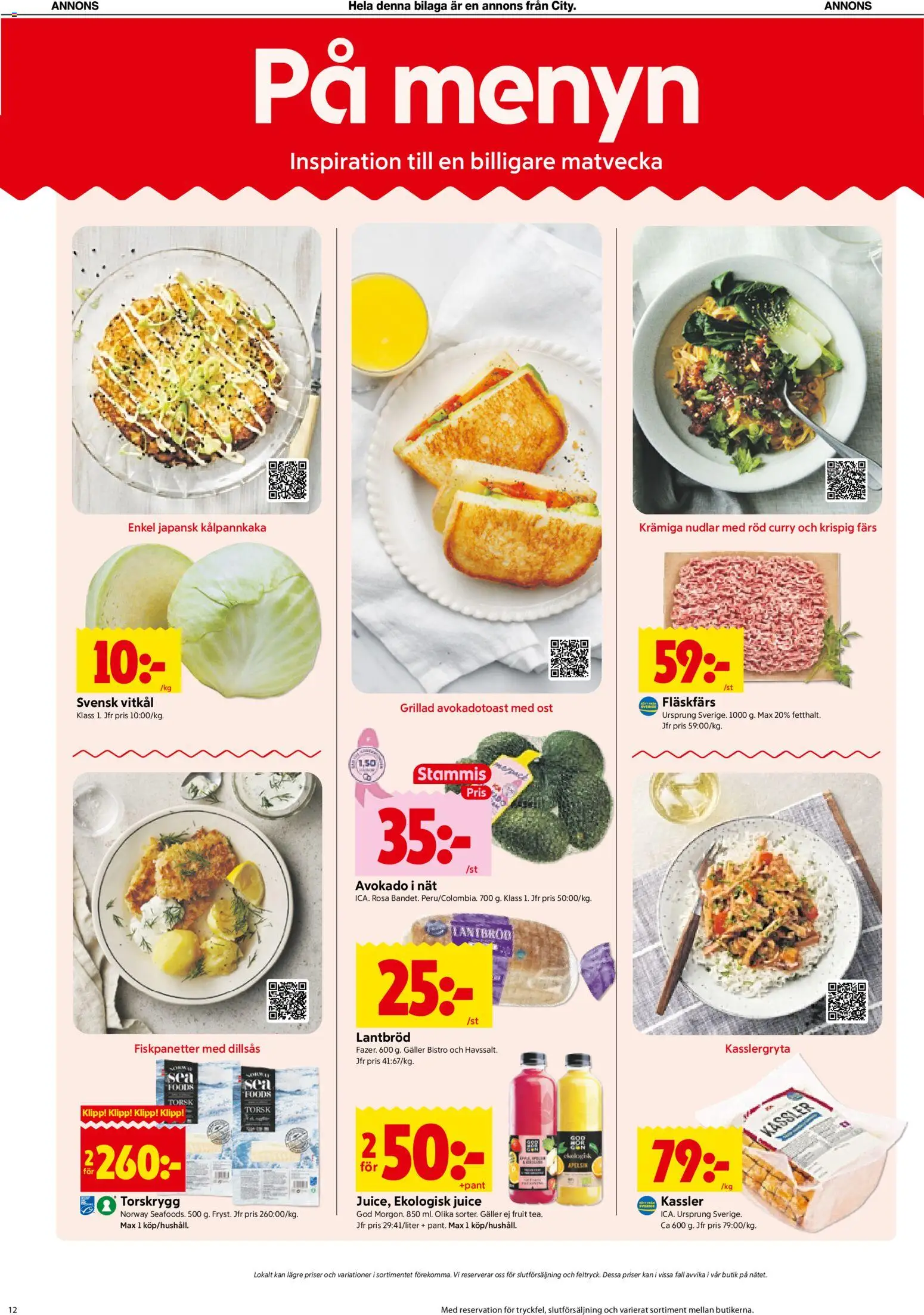 ICA Kvantum reklamblad aktuell från 05/10/2026 | Sida: 12 | Produkter: Galler, Vitkål, Avokado, Lantbröd