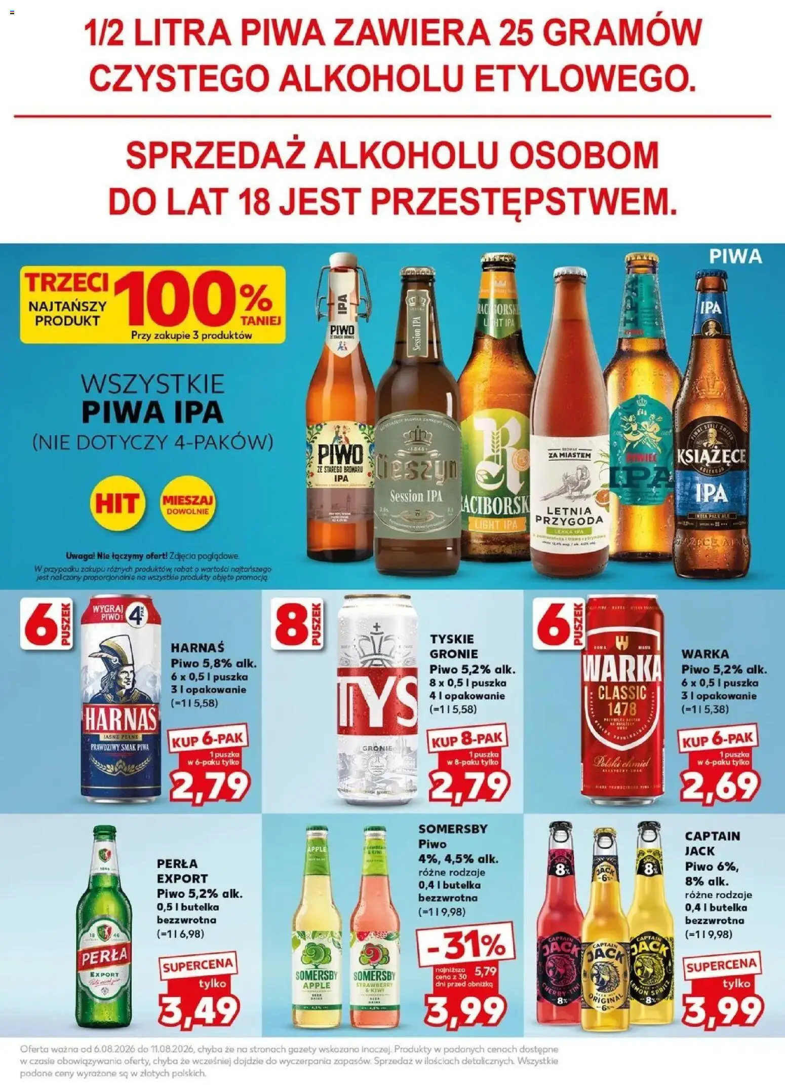 Kaufland gazetka - Super Sobota od 08.08.2026 | Strona: 25 | Produkty: Gazety, Warka, Piwo Warka, Piwo