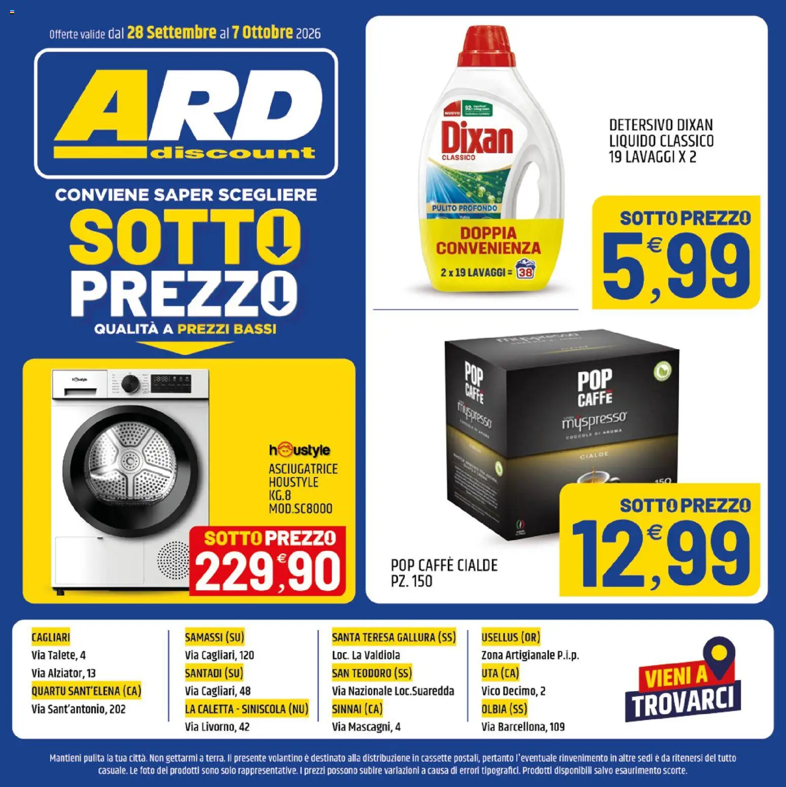 Volantino ARD Discount del 28/09/2026 | Pagina: 16 | Prodotti: Caffè, Asciugatrice, Cialde
