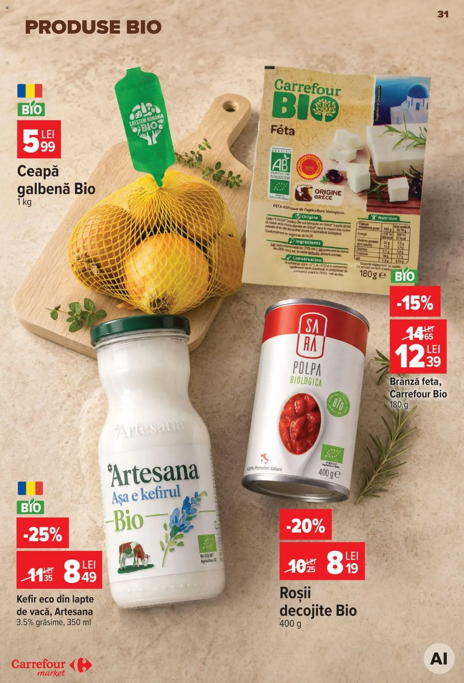 Noul catalog Carrefour – valabil de la 23.09.2026 | Pagină: 31 | Produse: Bio, Agricola, Kefir, Ceapă