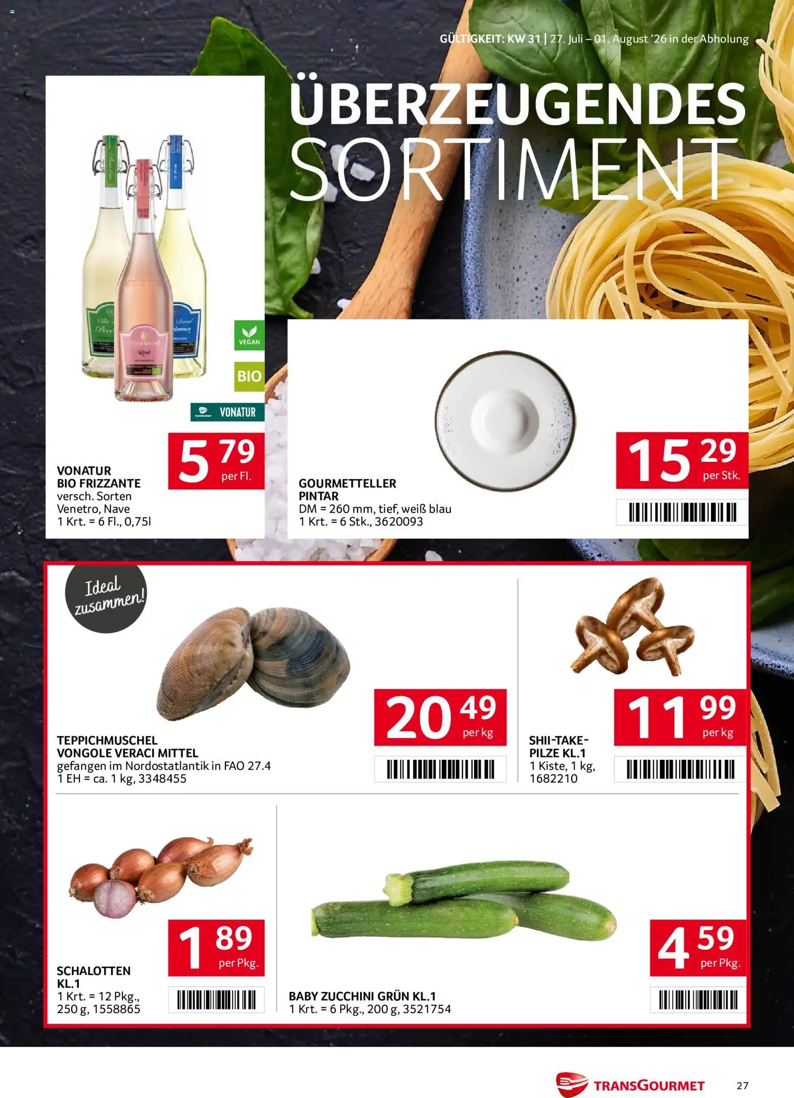 Transgourmet Flugblatt gültig ab 27.07.2026 | Seite: 27 | Produkte: Zucchini