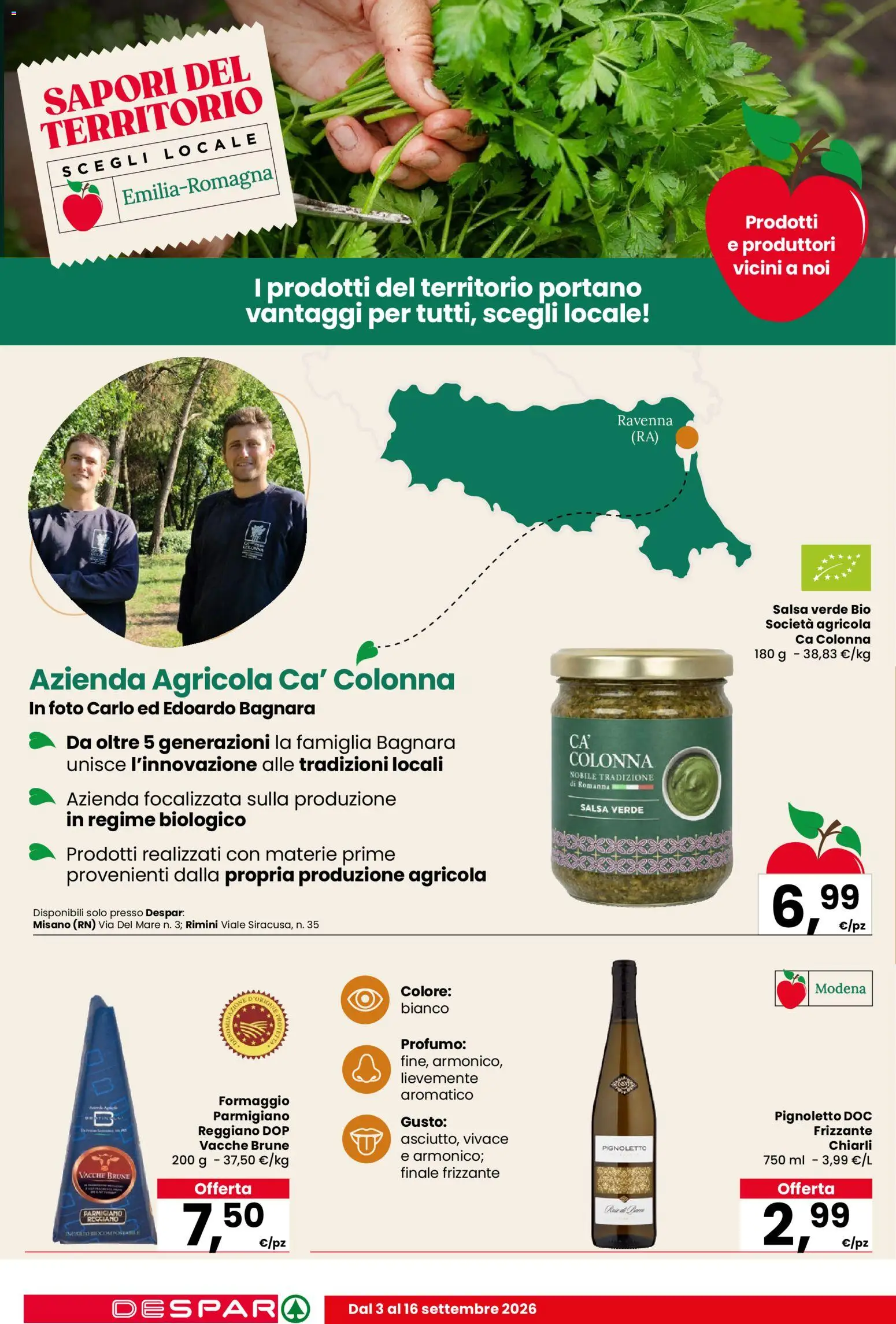 Volantino Despar del 03/09/2026 | Pagina: 8 | Prodotti: Salsa, Formaggio, Parmigiano, Profumo