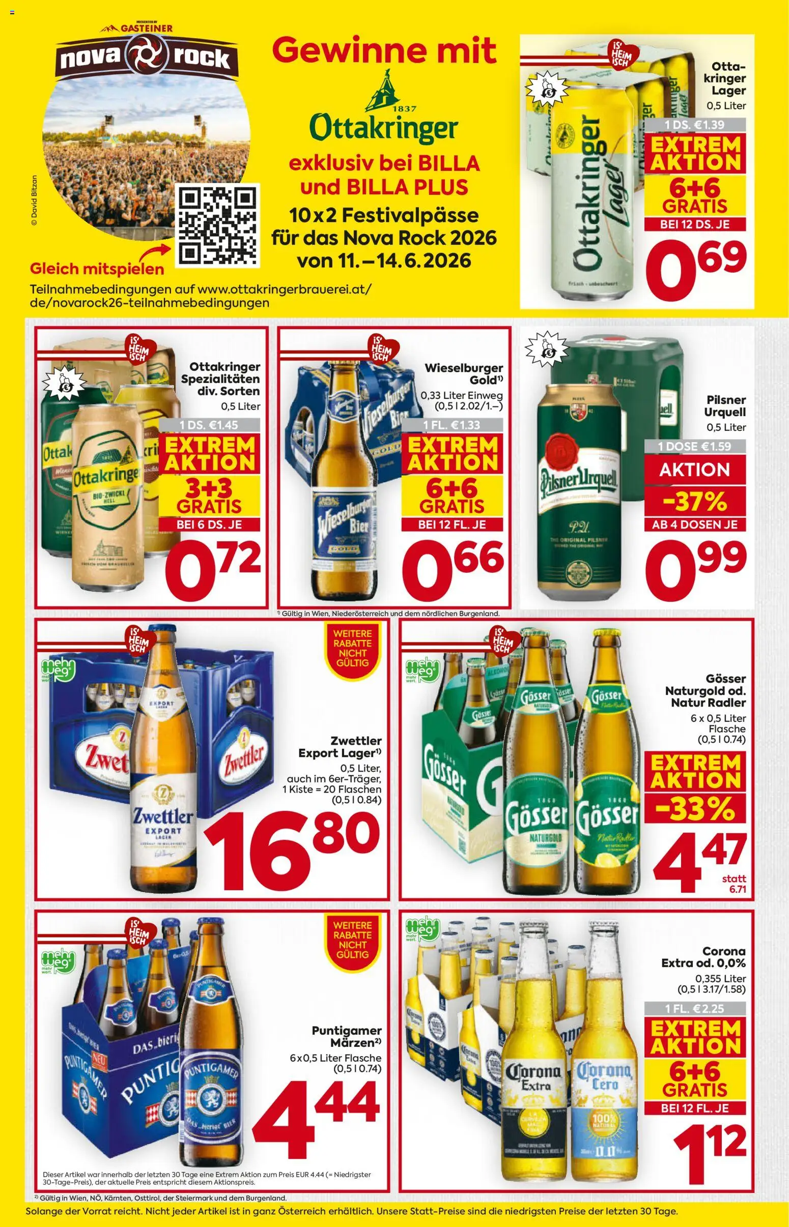 Billa AT akciós ujság - amely érvényes a következő dátumtól: 21.05.2026 | Oldal: 14 | Termékek: Radler, Pilsner urquell, Gösser