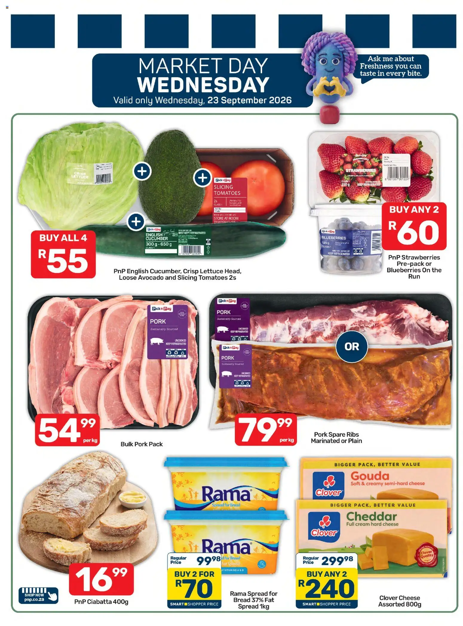 New Pick n Pay catalogue – valid from 21/09/2026 | Page: 7 | Products: Spread, Tomatoes, Strawberries, Lettuce