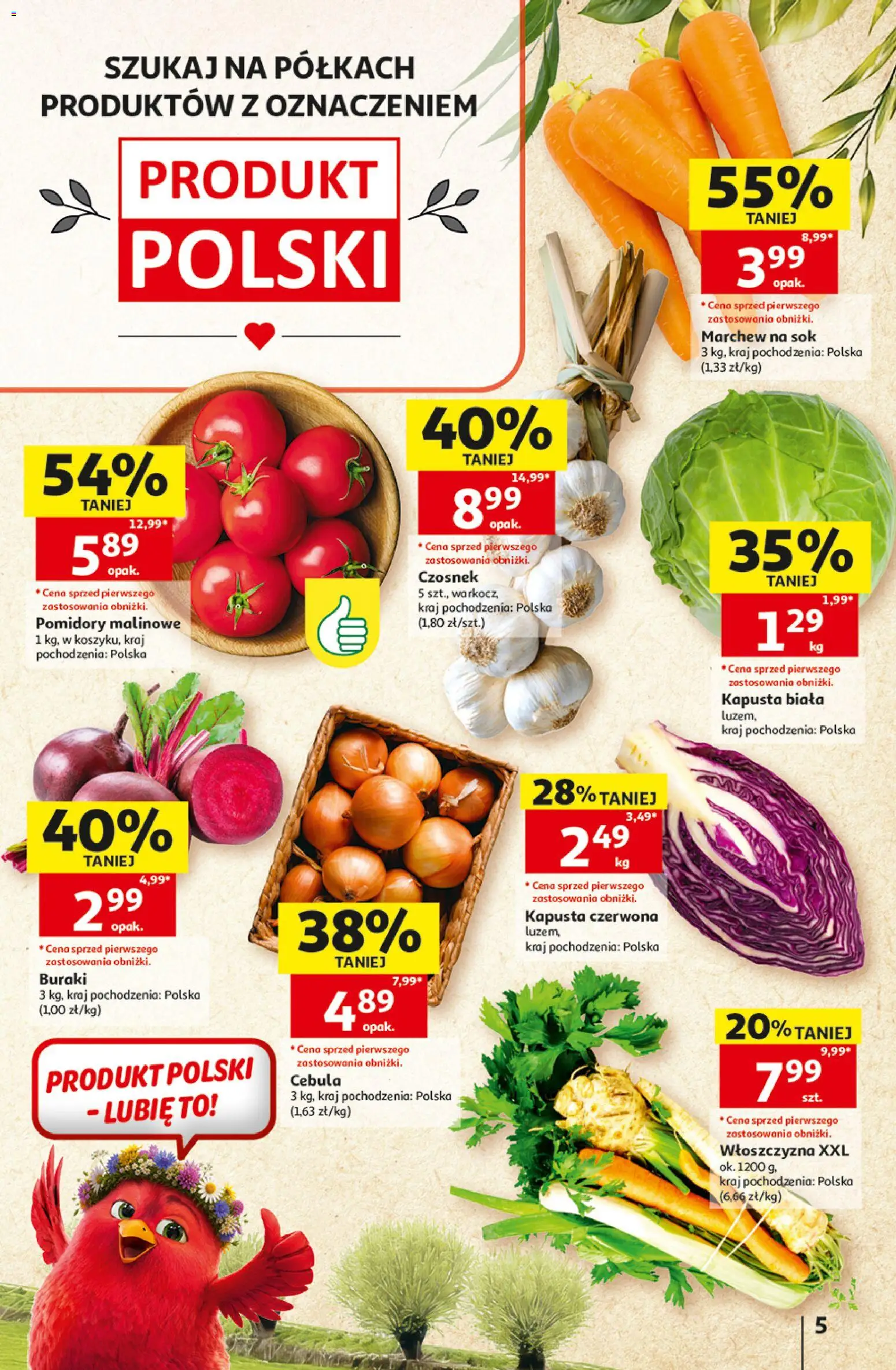 Auchan gazetka - 30 Lat Hipermarket od 10.09.2026 | Strona: 5 | Produkty: Czosnek, Kapusta, Włoszczyzna, Cebula
