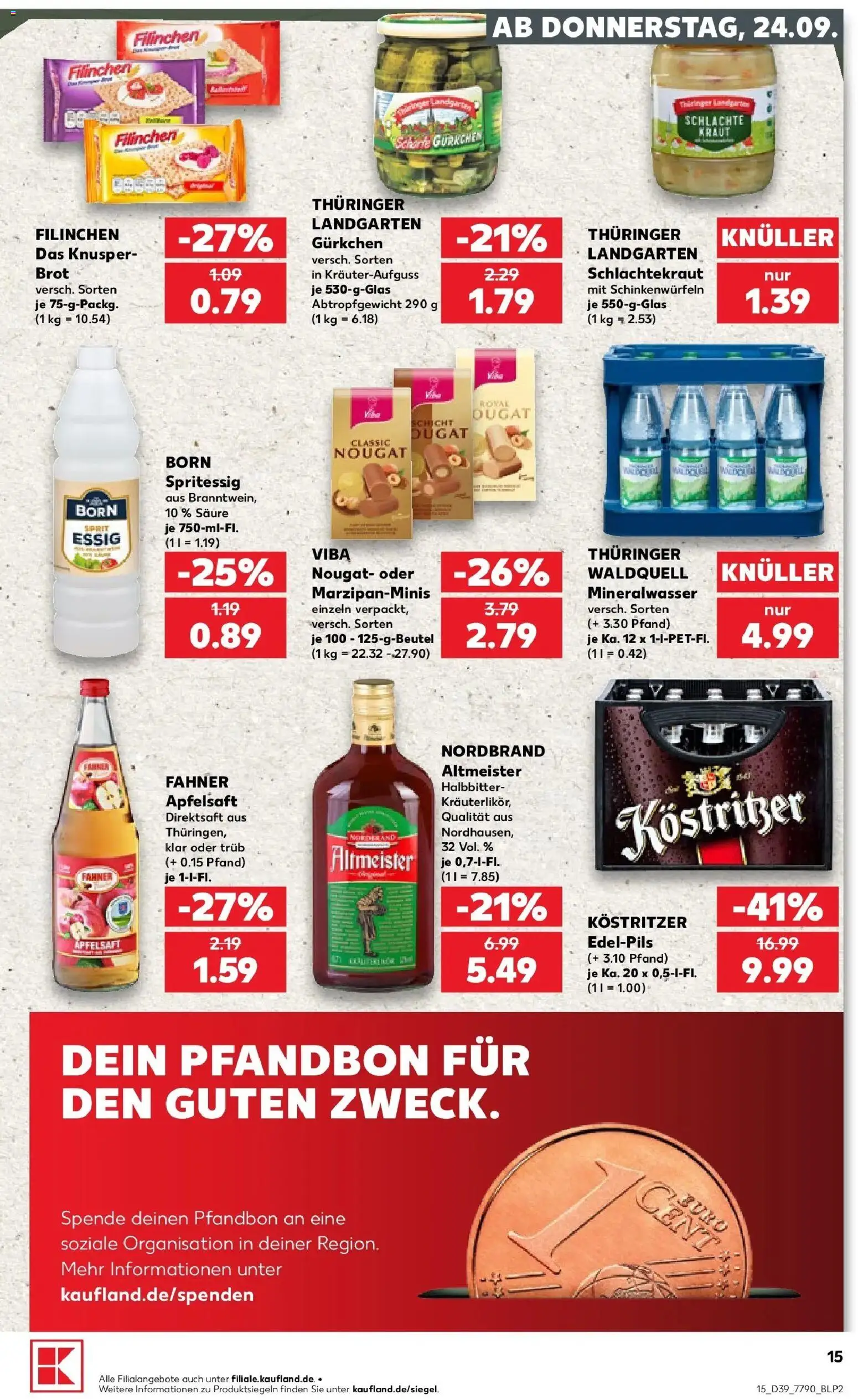 Prospekt Kaufland ab 21.09.2026 » Angebote Online zum Blättern | Seite: 18 | Produkte: Kostritzer, Essig, Mineralwasser, Kraut