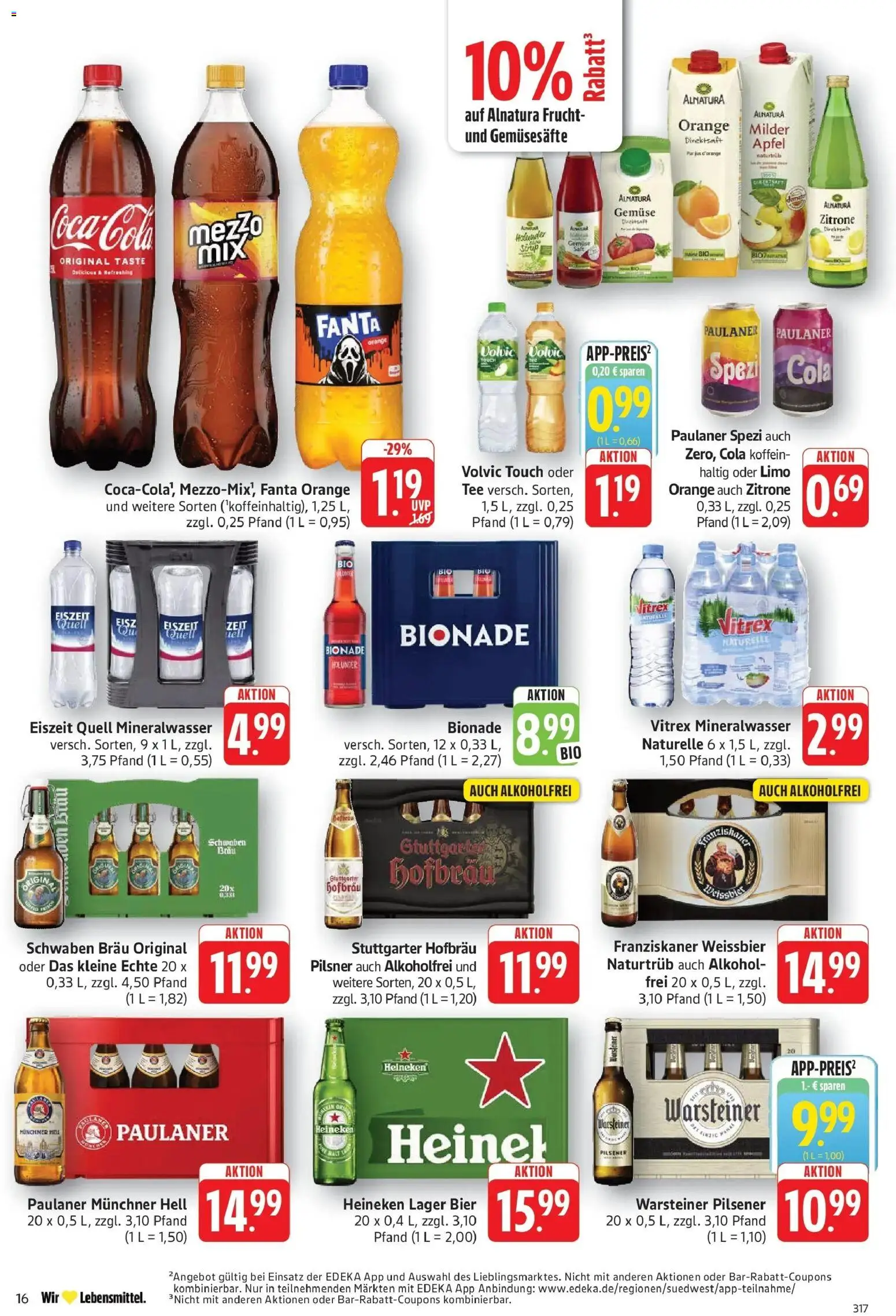 Edeka Prospekt Filderstadt-Bonlanden (ab 26.10.2026) » Angebote Online | Seite: 16 | Produkte: Franziskaner, Paulaner spezi, Äpfel, Heineken
