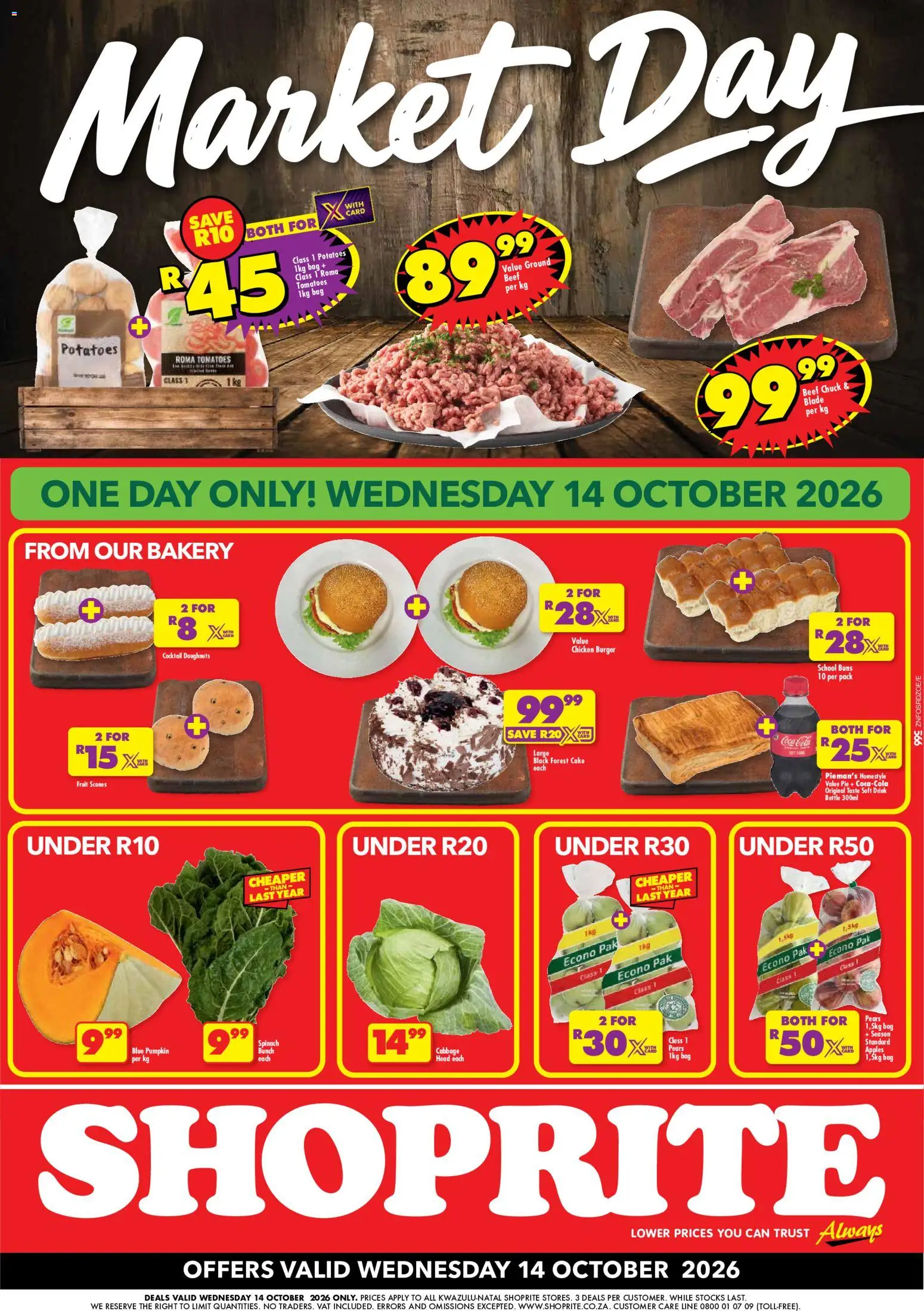 New Shoprite catalogue – valid from 14/10/2026 | Page: 1 | Products: Bag, Tomatoes, Beef, Fruit