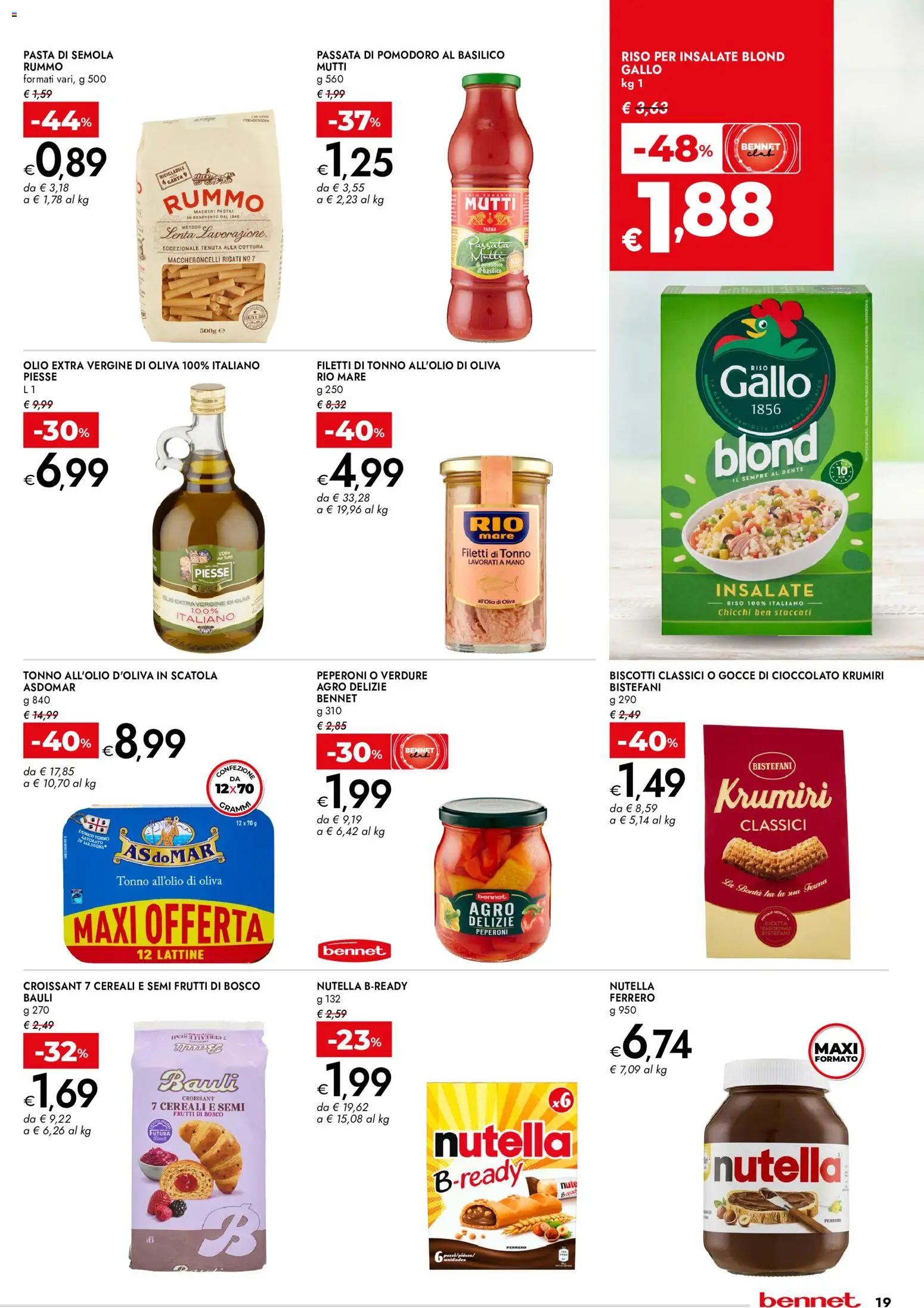 Volantino bennet del 23/07/2026 | Pagina: 19 | Prodotti: Riso, Peperoni, Biscotti, Croissant