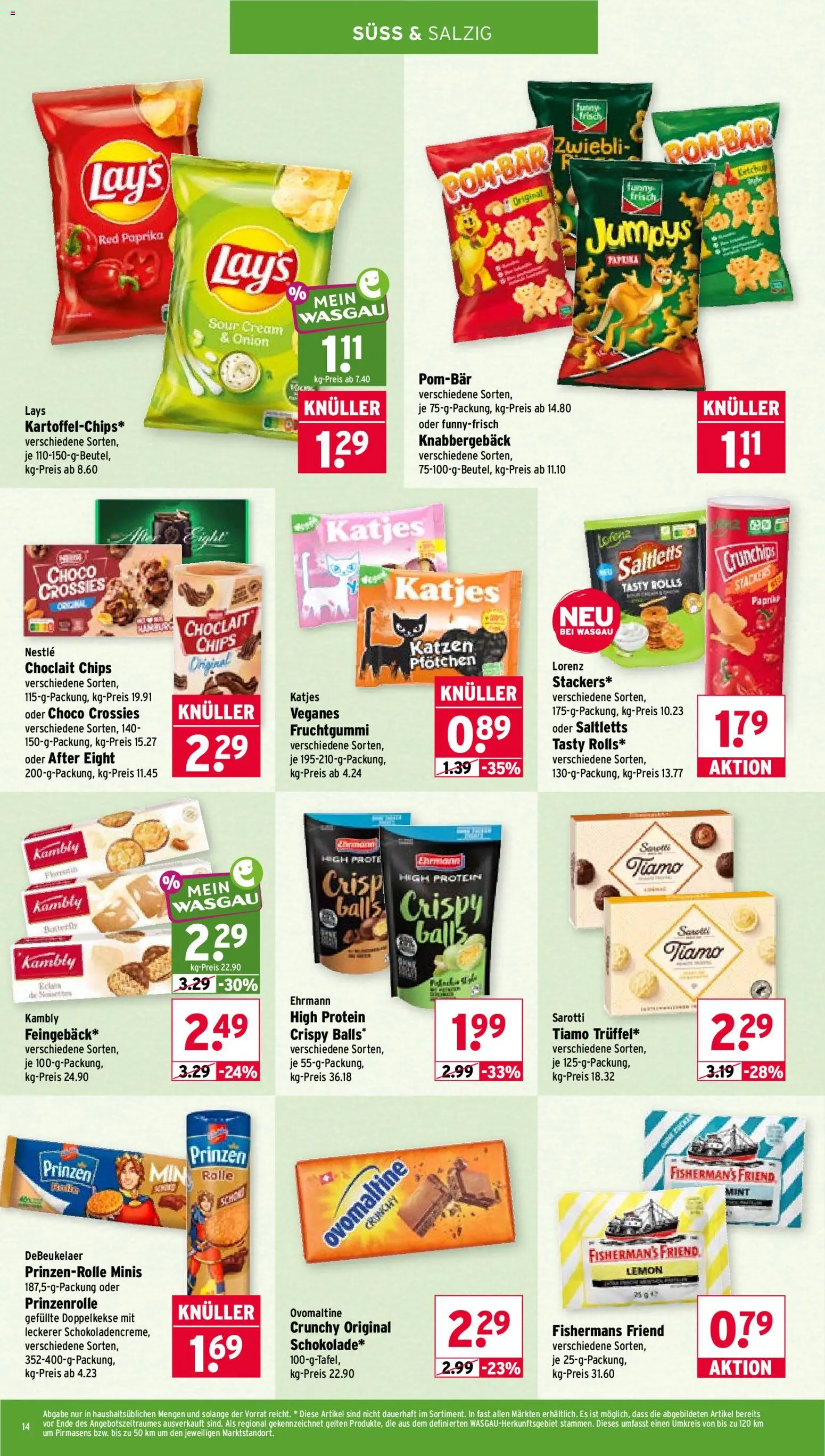 Wasgau Prospekt – gültig ab 12.10.2026 | Seite: 14 | Produkte: Ovomaltine, Katjes, Paprika, Chips