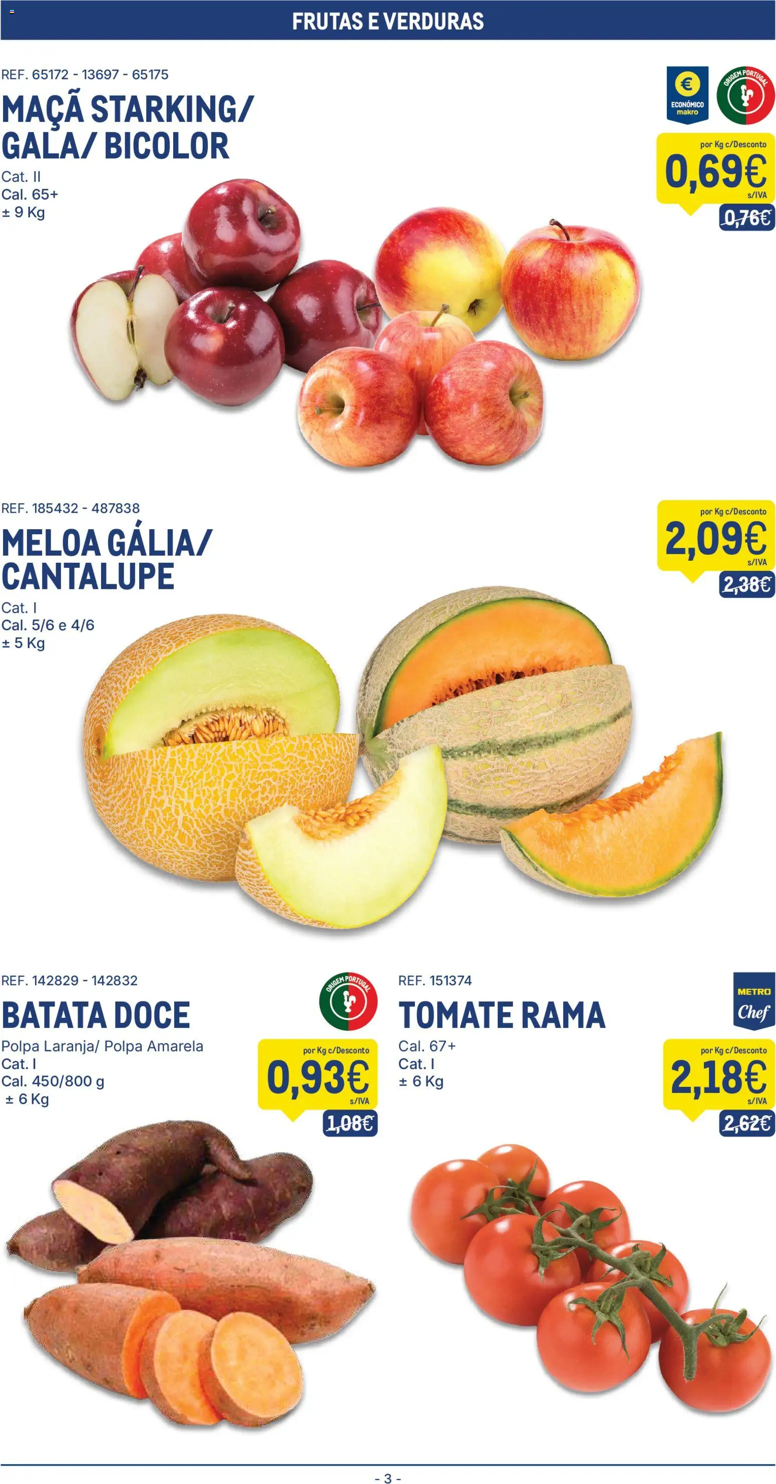 Makro Folheto Delivery │ válido de 12/10/2026 | Página: 3 | Produtos: Batata, Frutas, Maça, Tomate