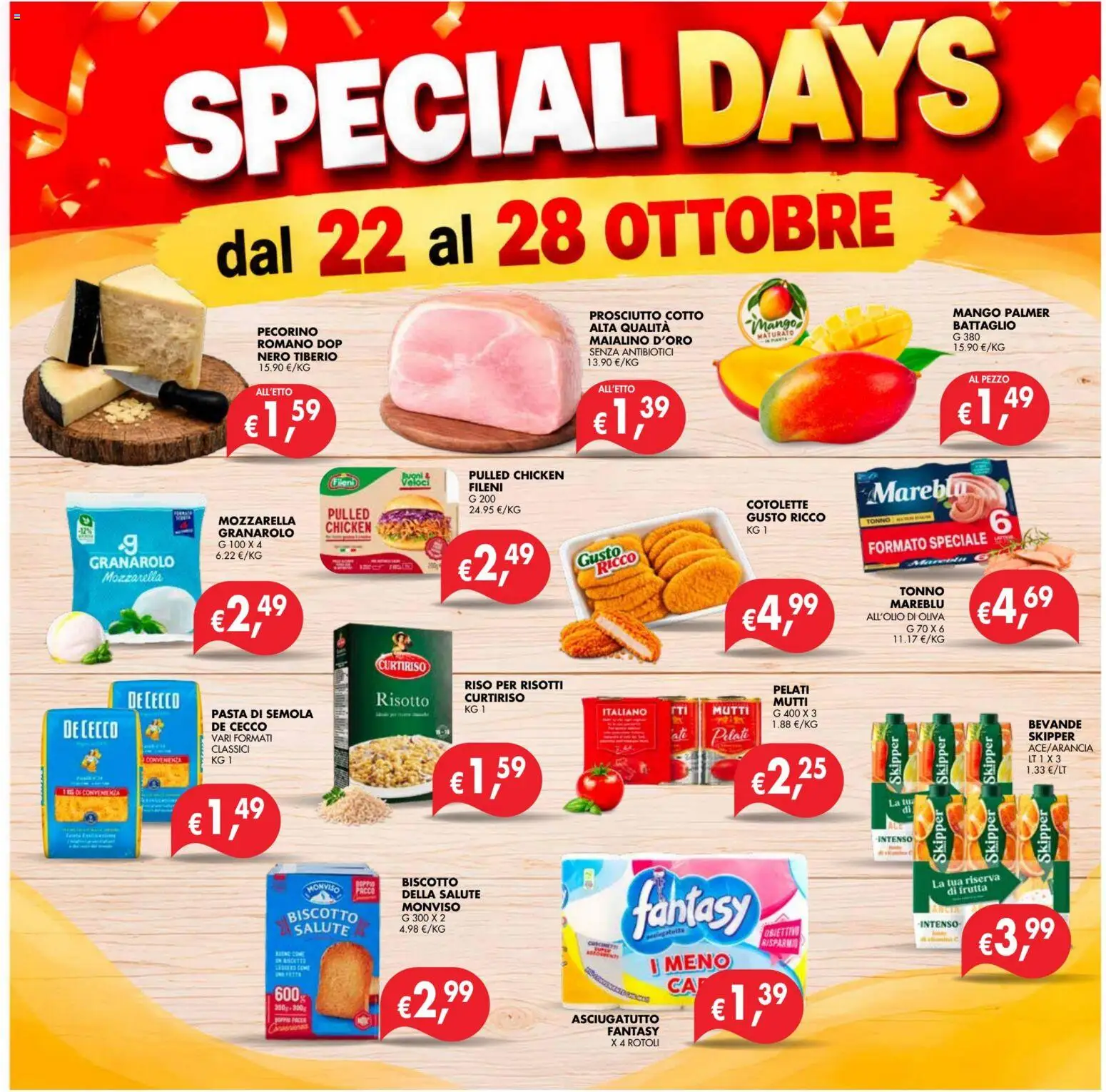 Volantino Coal del 22/10/2026 | Pagina: 2 | Prodotti: Prosciutto Cotto, Mango, Pasta, Tonno