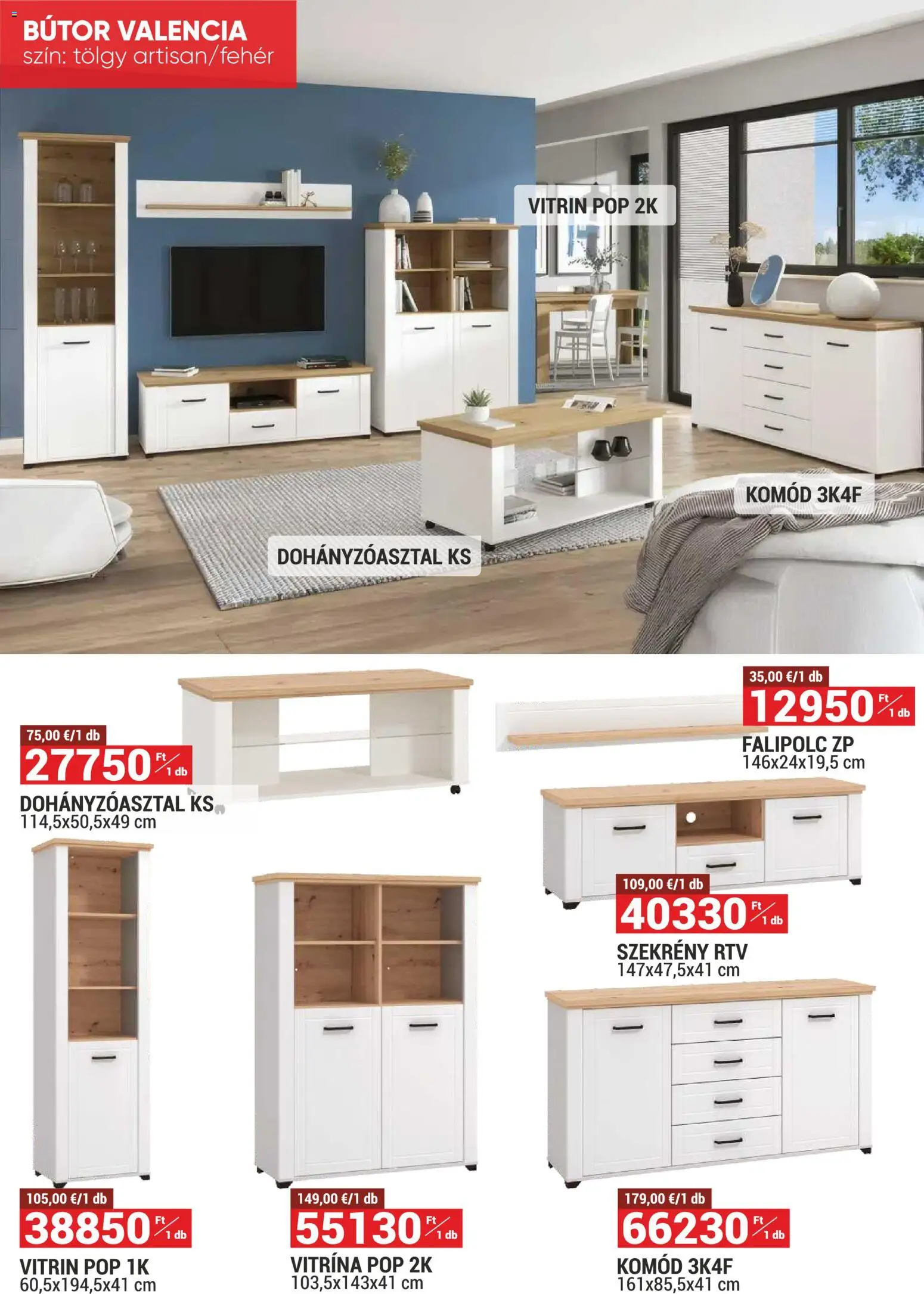 Merkury Market akciós ujság - amely érvényes a következő dátumtól: 01.06.2026 | Oldal: 9 | Termékek: Bútor, Komód, Vitrin, Dohányzóasztal