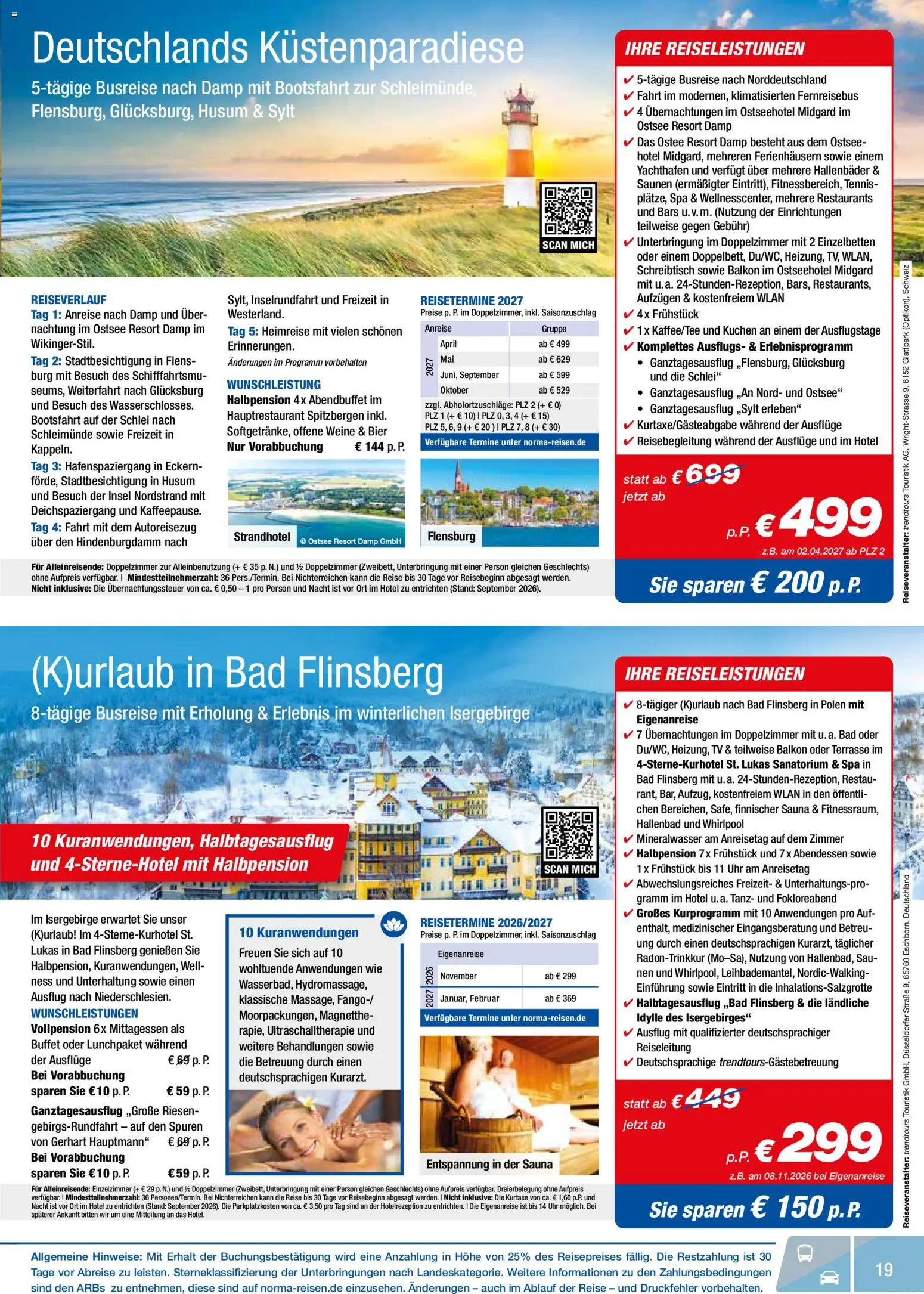 Norma Reisen – gültig ab 01.09.2026 | Seite: 19 | Produkte: Bier, Bad, Kuchen, TV