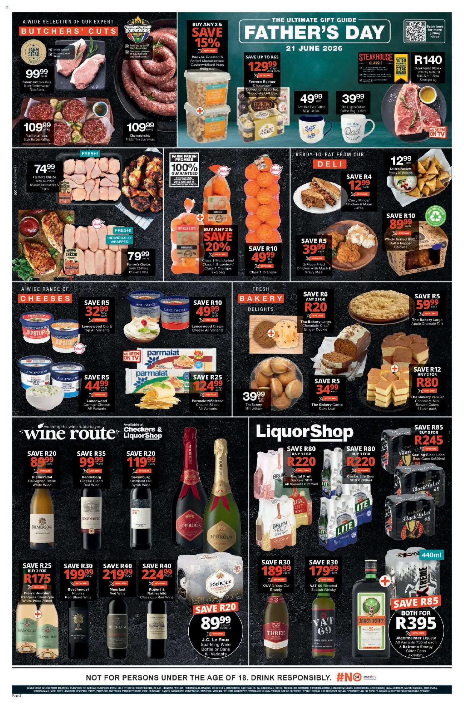 New Checkers catalogue – valid from 15.06.2026 | Page: 2 | Products: Boerewors, Brandy, Beer, Cream