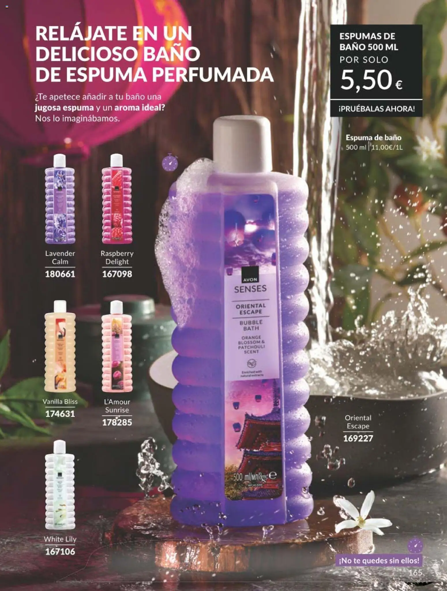 Catálogo AVON campaña 8 │ válido desde el 01/08/2026 | Página: 165 | Productos: Espuma de baño, Té, Espuma, Baño