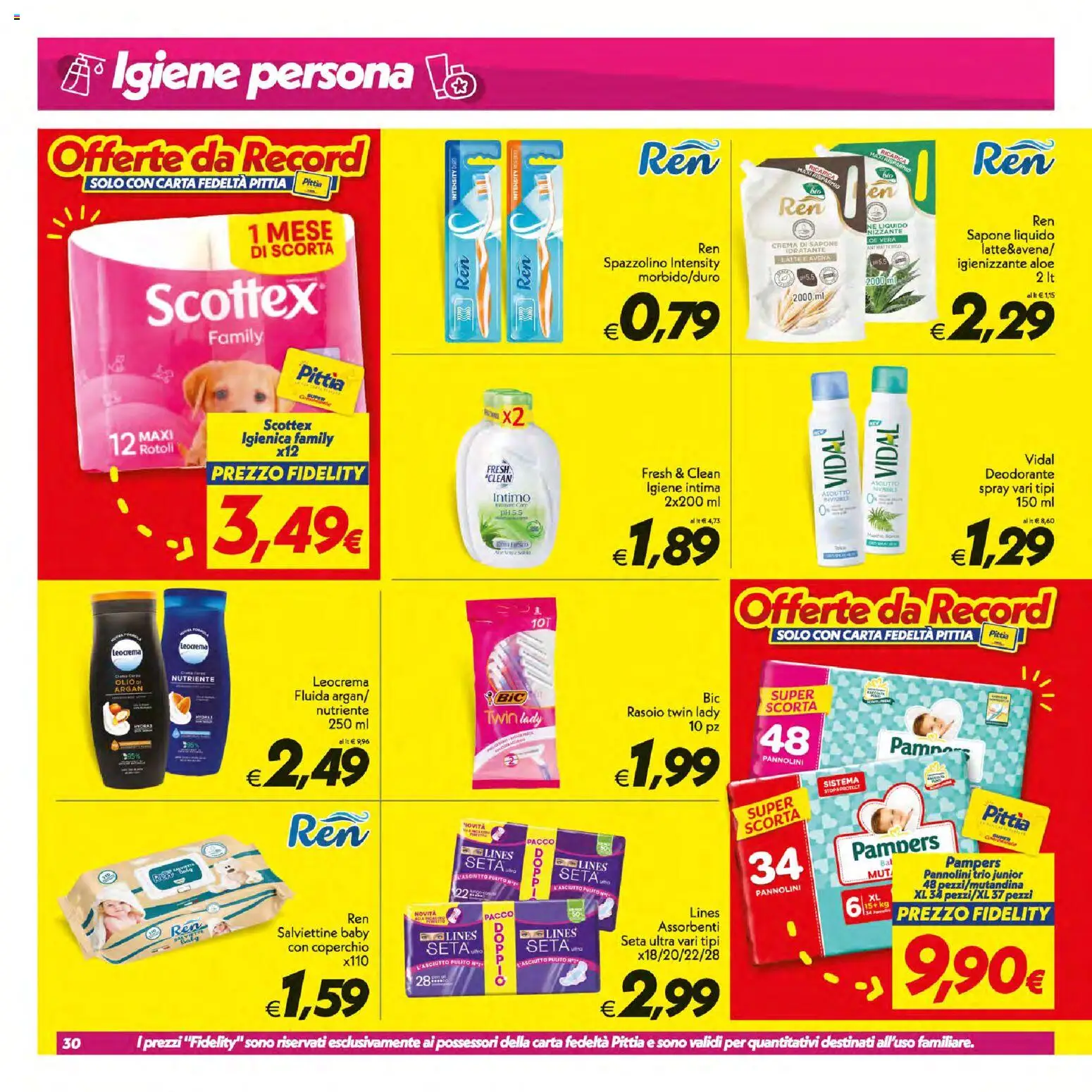 Volantino SuperConveniente del 07/07/2026 | Pagina: 30 | Prodotti: Crema, Pannolini, Sapone, Olio