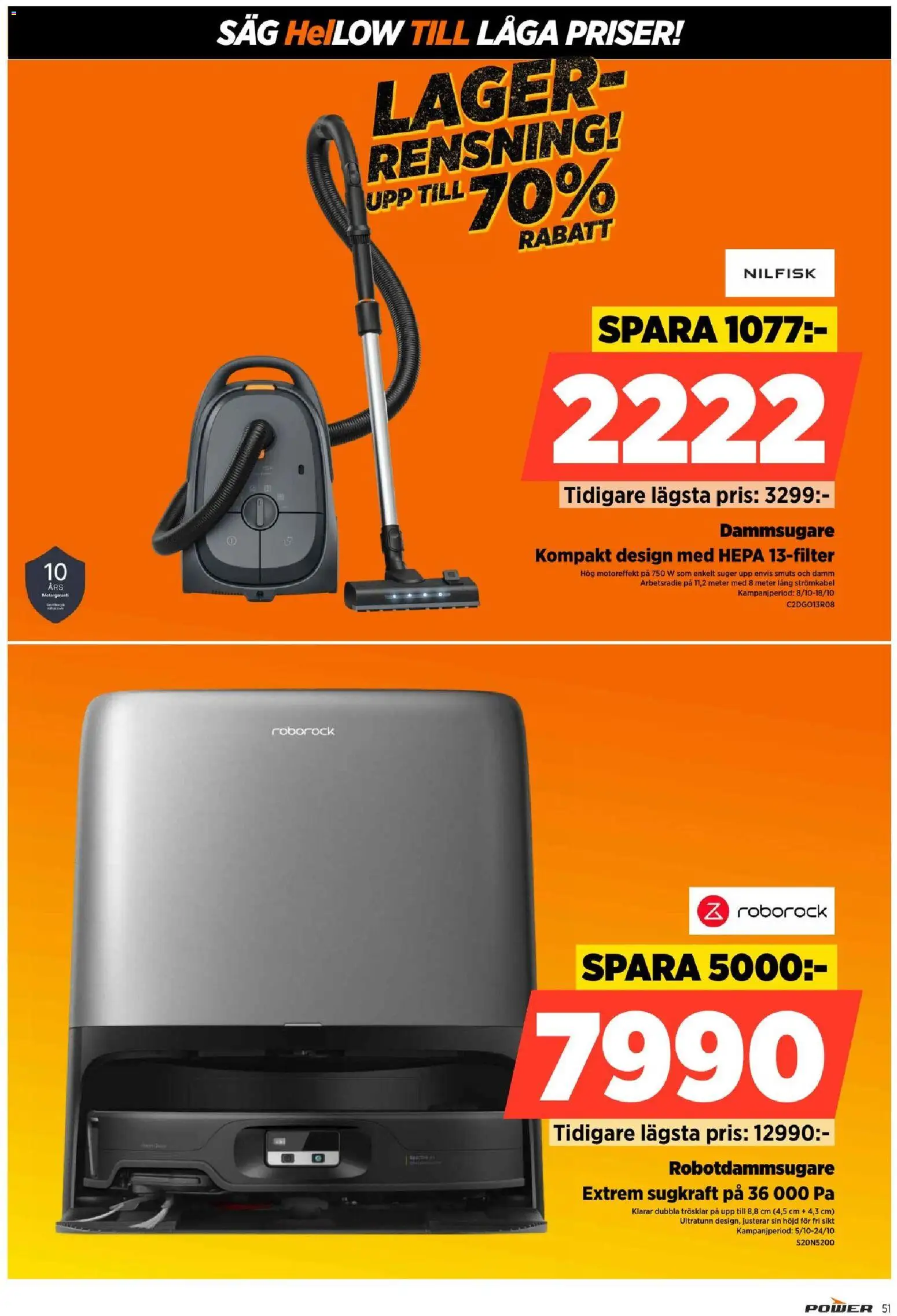 Power reklamblad aktuell från 12/10/2026 | Sida: 51 | Produkter: Dammsugare, Såg, Robotdammsugare