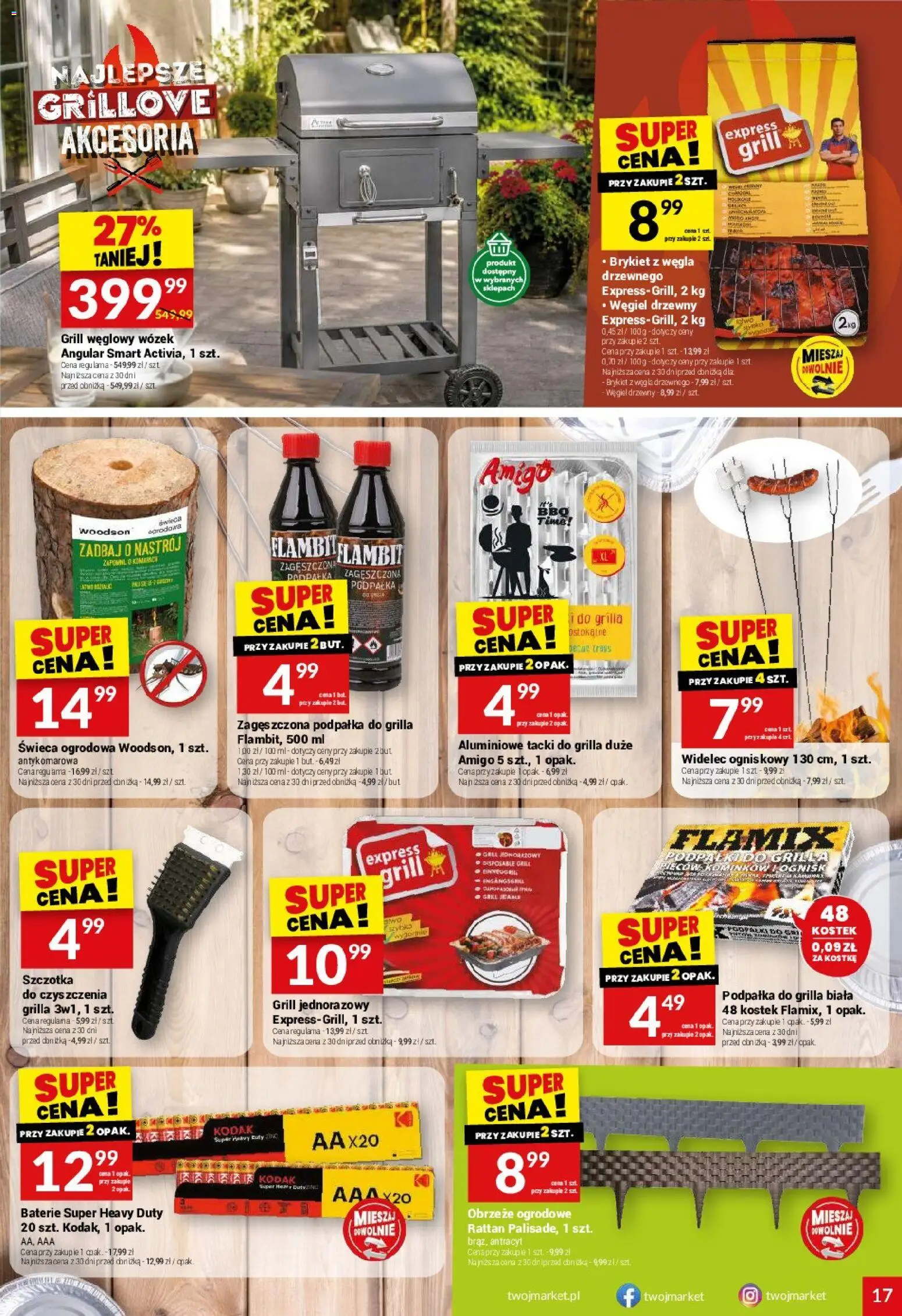 Twój Market gazetka od 10.06.2026 | Strona: 17 | Produkty: Grill, Baterie, Szczotka, Grill jednorazowy