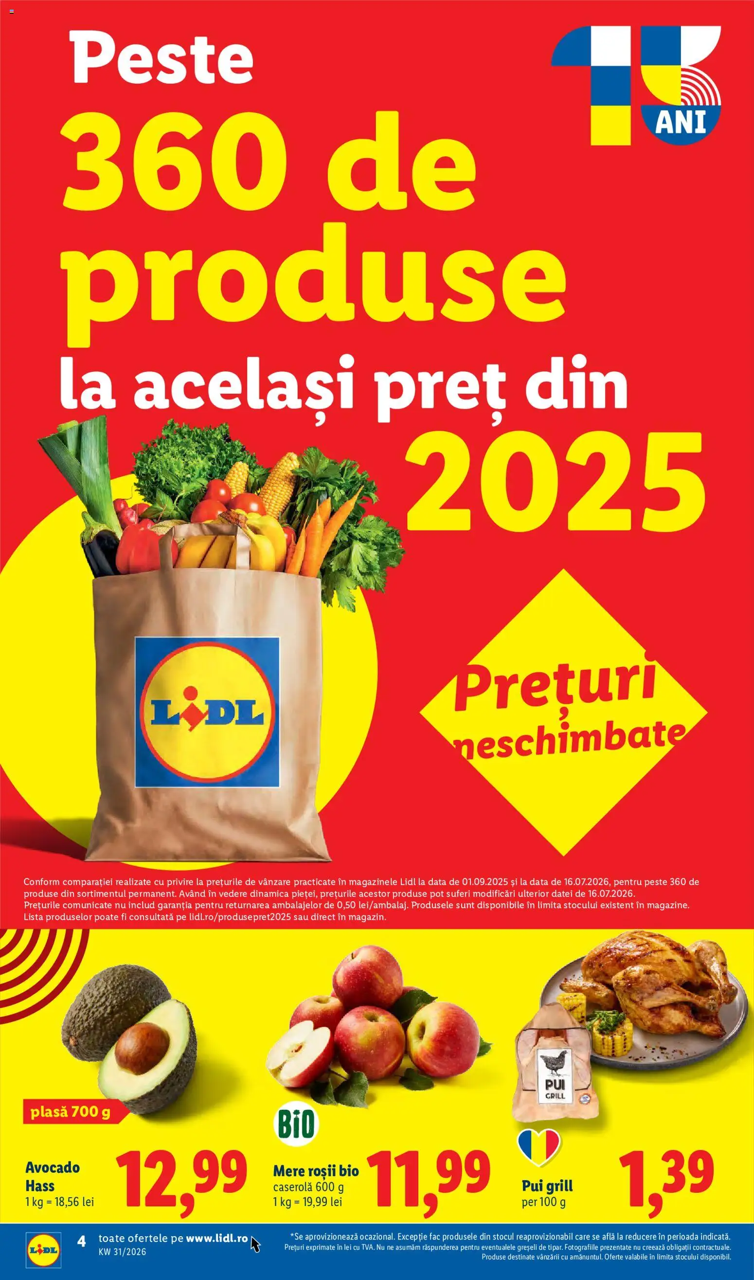 Noul catalog Lidl – valabil de la 27.07.2026 | Pagină: 4 | Produse: Grill, Pui, Mere, Roșii